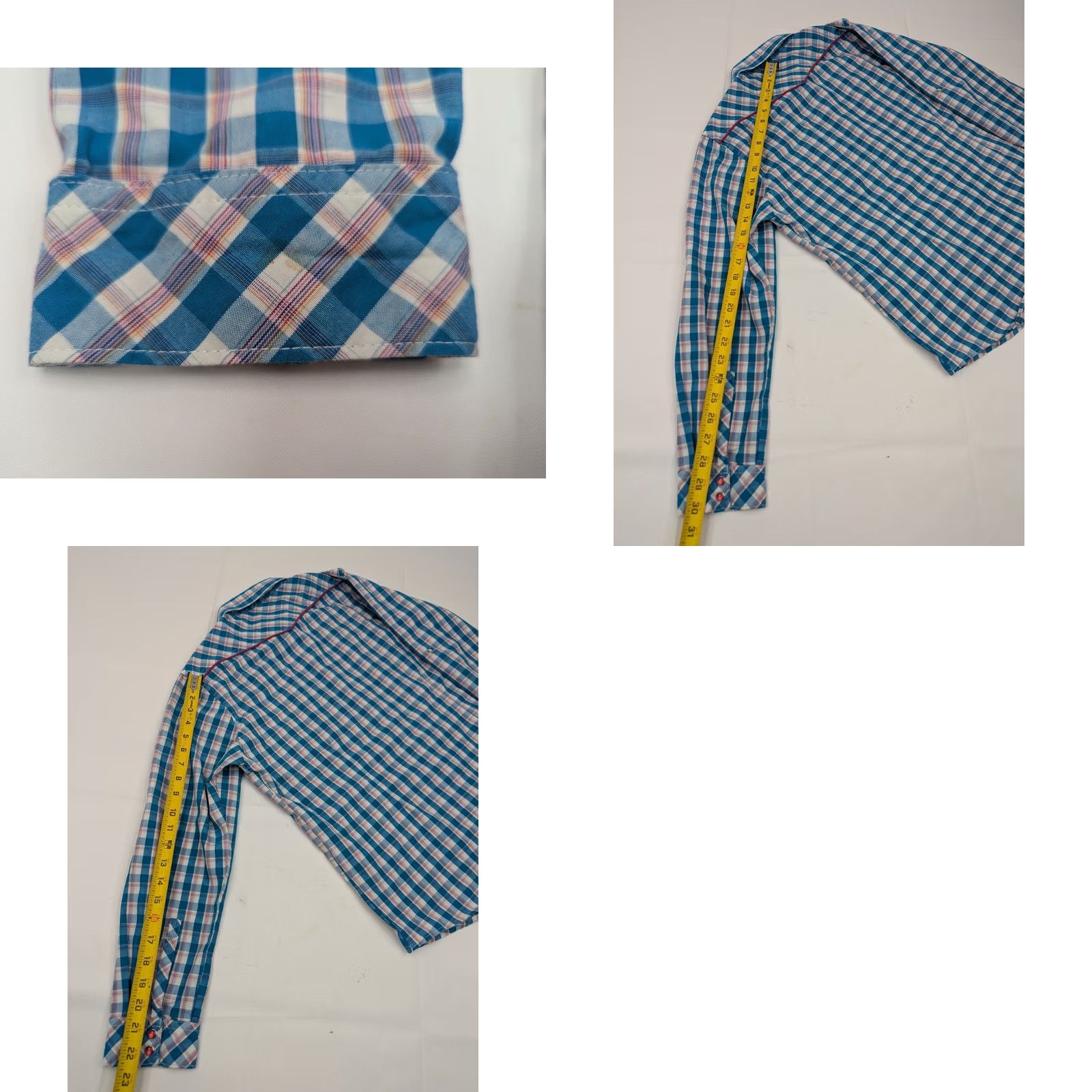 Pinko Bit & Bridle Western Shirt Women L Teal Plaid Long Sleeve Pearlsnap Embroidered Easy Care Wrinkle Resistant Casual Vintage: No Size L / US 10 / IT 46 - 8 Thumbnail