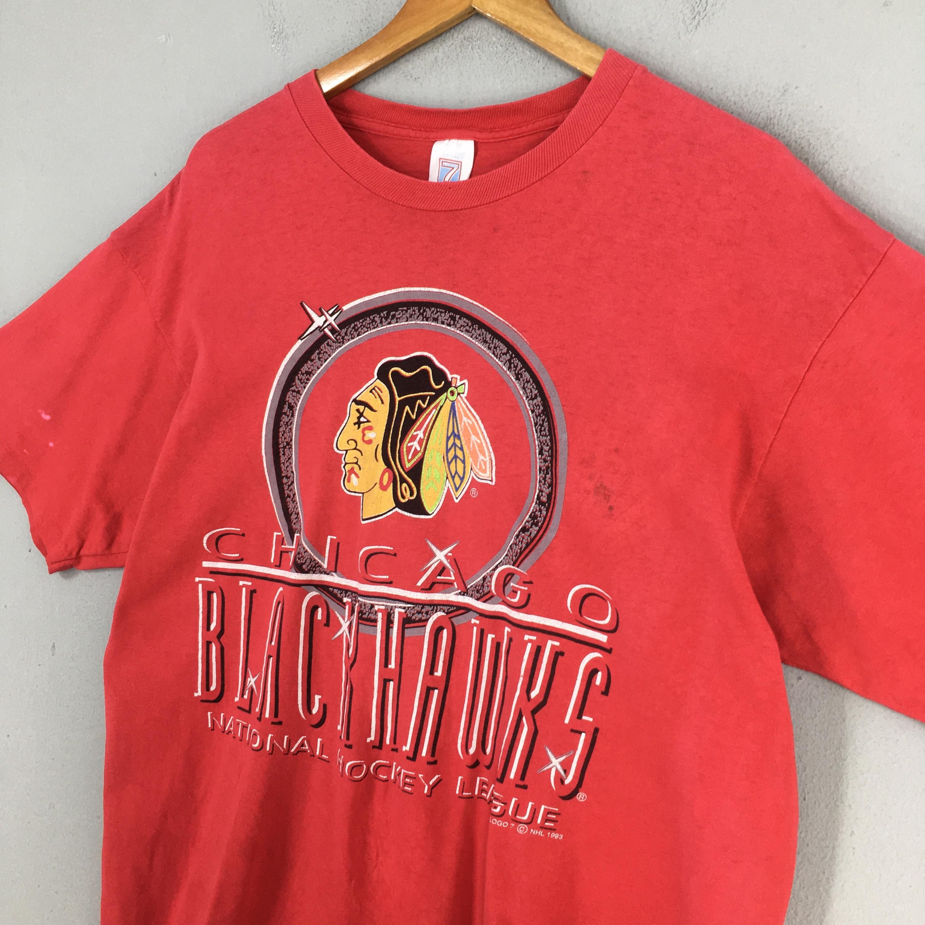 NHL Vintage Chicago Blackhawks NHL Red Tshirt Large Size US L / EU 52-54 / 3 - 3 Thumbnail