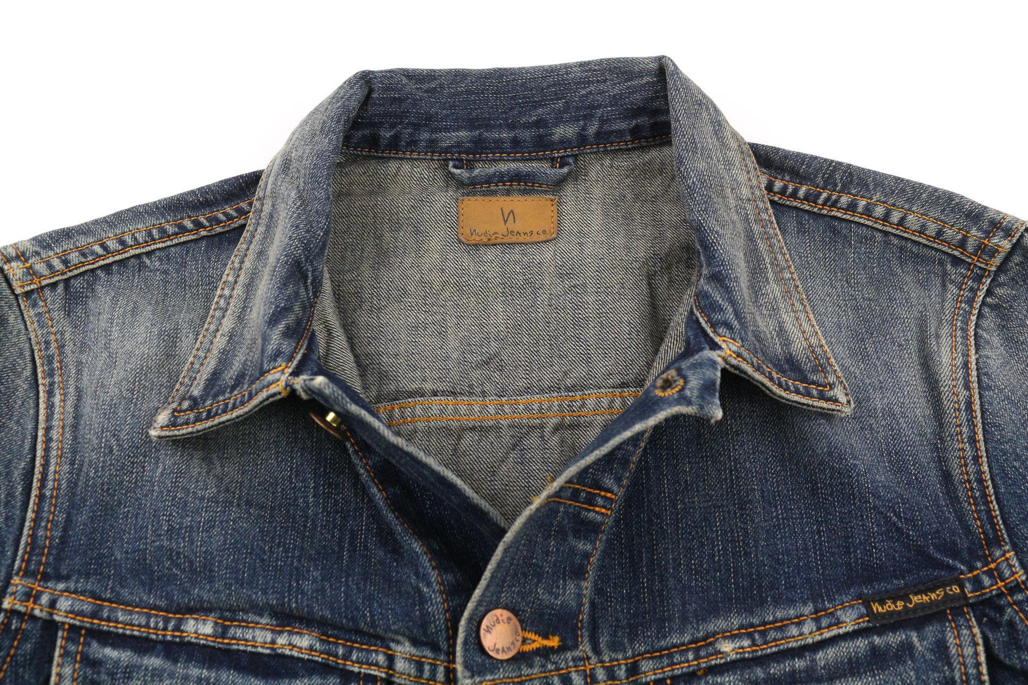 BILLY DARK AUTHENTIC DENIM M Blue Unlined Polo Neck 80394