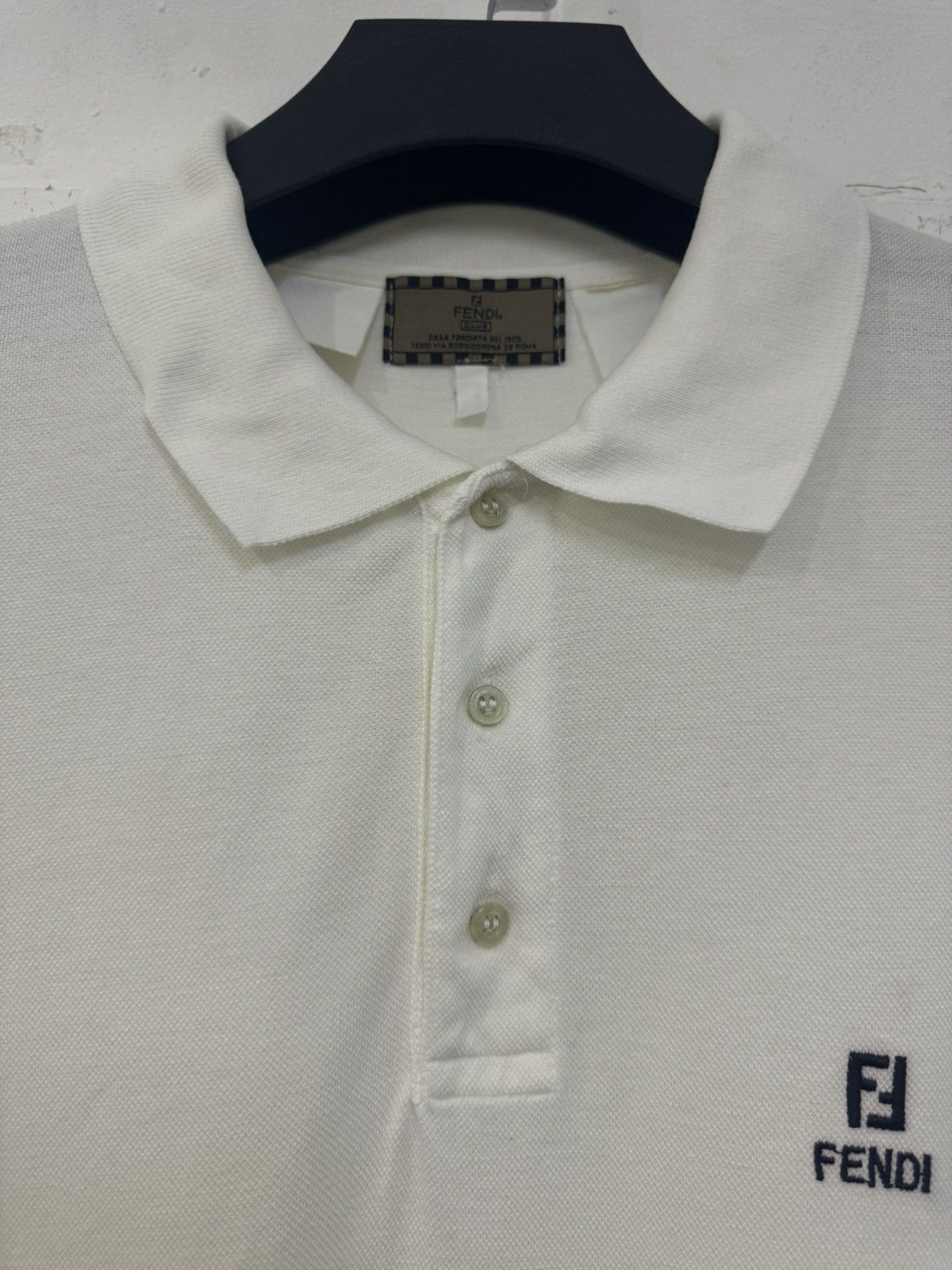 Fendi FENDI SMALL LOGO EMBROIDED POLO TEE VINTAGE Size US L / EU 52-54 / 3 - 2 Thumbnail