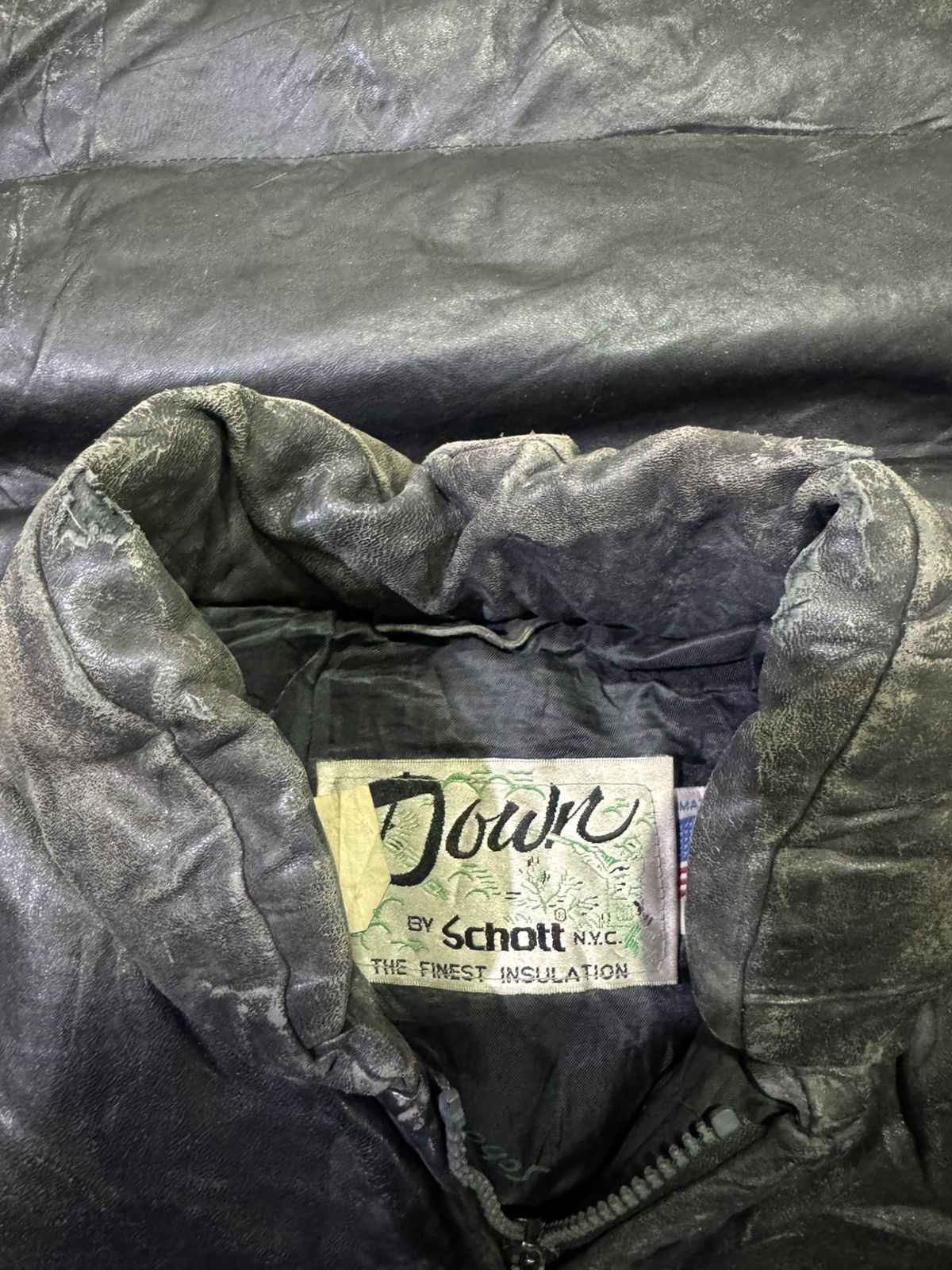 Schott VERY RARE VINTAGE JACKET LEATHER DOWN BY SCHOTT GOOSE DOWN Size US M / EU 48-50 / 2 - 9 Thumbnail