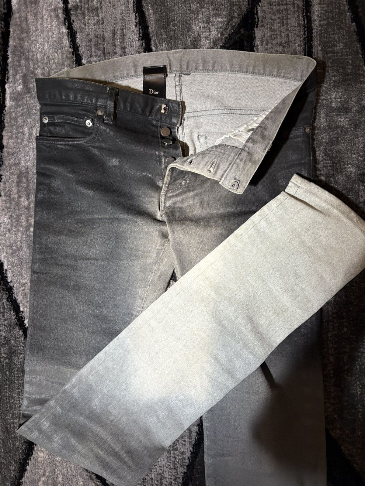 Dior Dior Waxed Gradient Dip Dye Jeans by Kris Van Assche Size US 30 / EU 46 - 8 Thumbnail