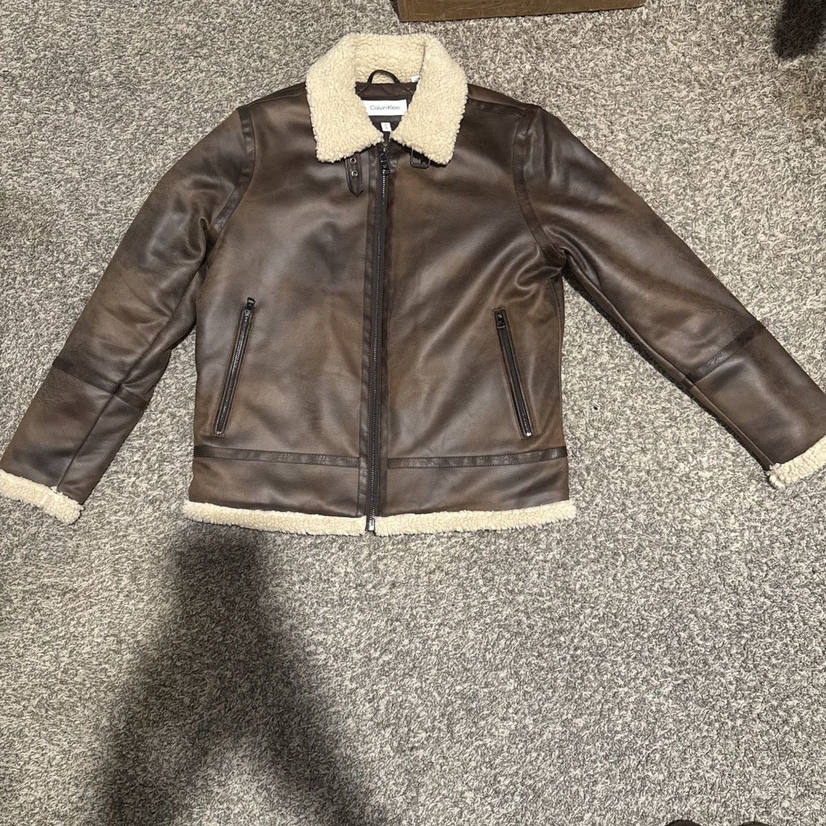 Calvin Klein Men's Classic Faux Shearling B-3 Bomber Jacket Size US M / EU 48-50 / 2 - 1 Thumbnail