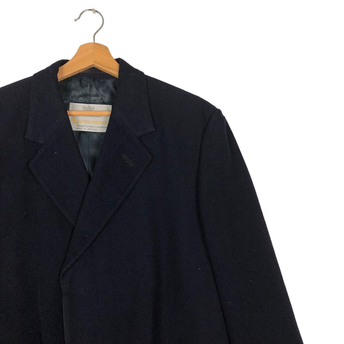 Vintage 🔥Rich Royal Blue - Fly Long Jacket Wool Aquascutum England Size US M / EU 48-50 / 2 - 5 Thumbnail