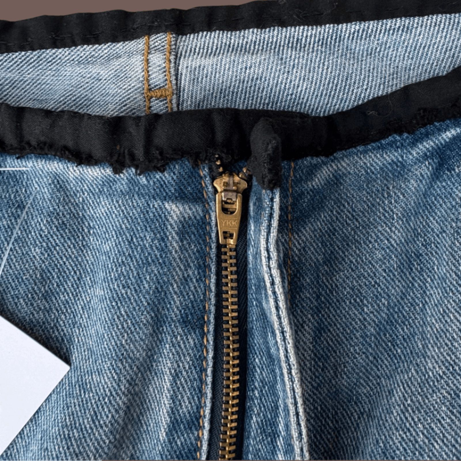 DKNY VTG Straight Jeans | DKNY Raw Waistband | Y2K Denim Size 33" - 5 Thumbnail