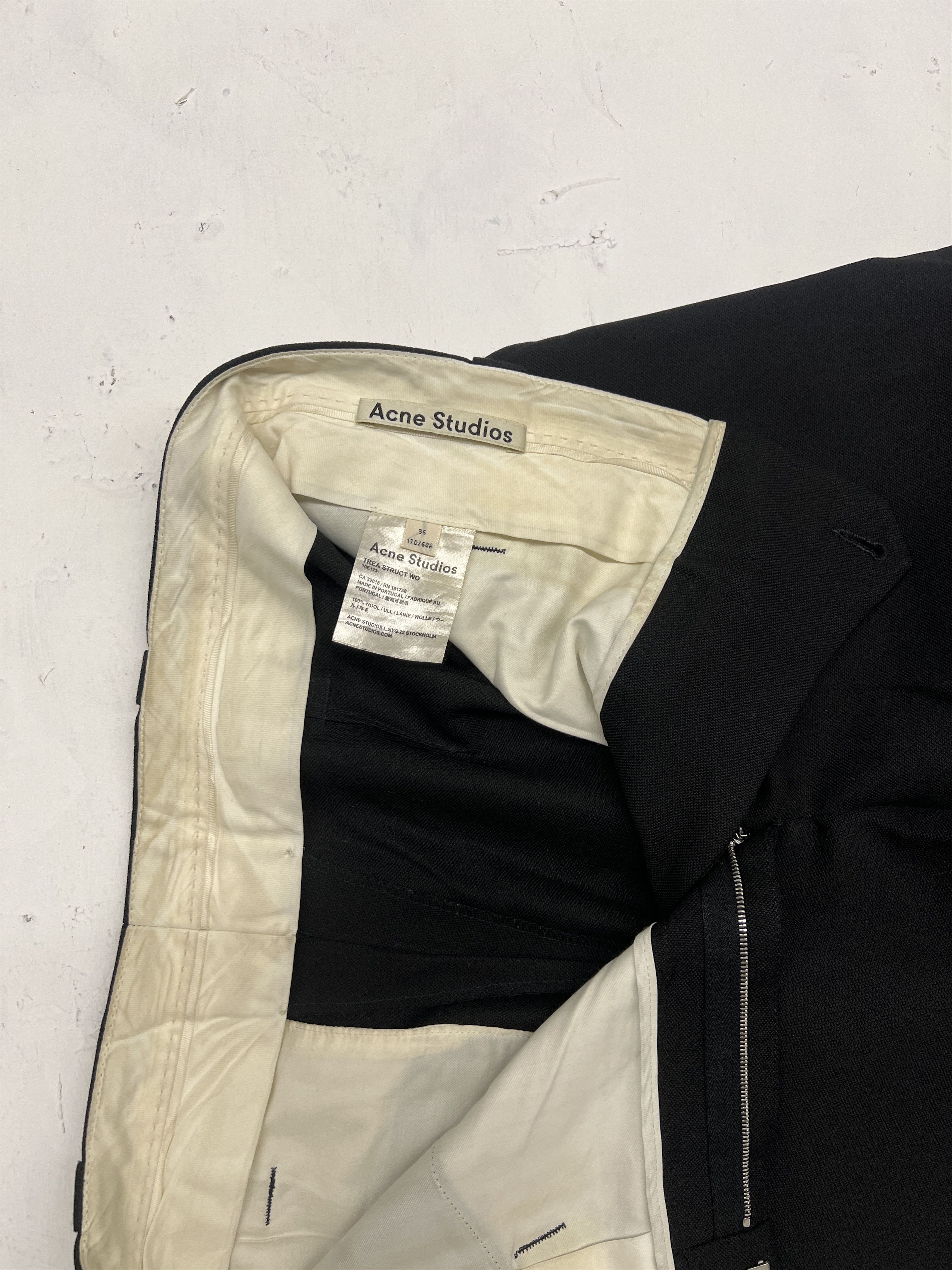 Acne Studios Acne Studios Black Wool Trousers Cropped Size US 30 / EU 46 - 2 Thumbnail