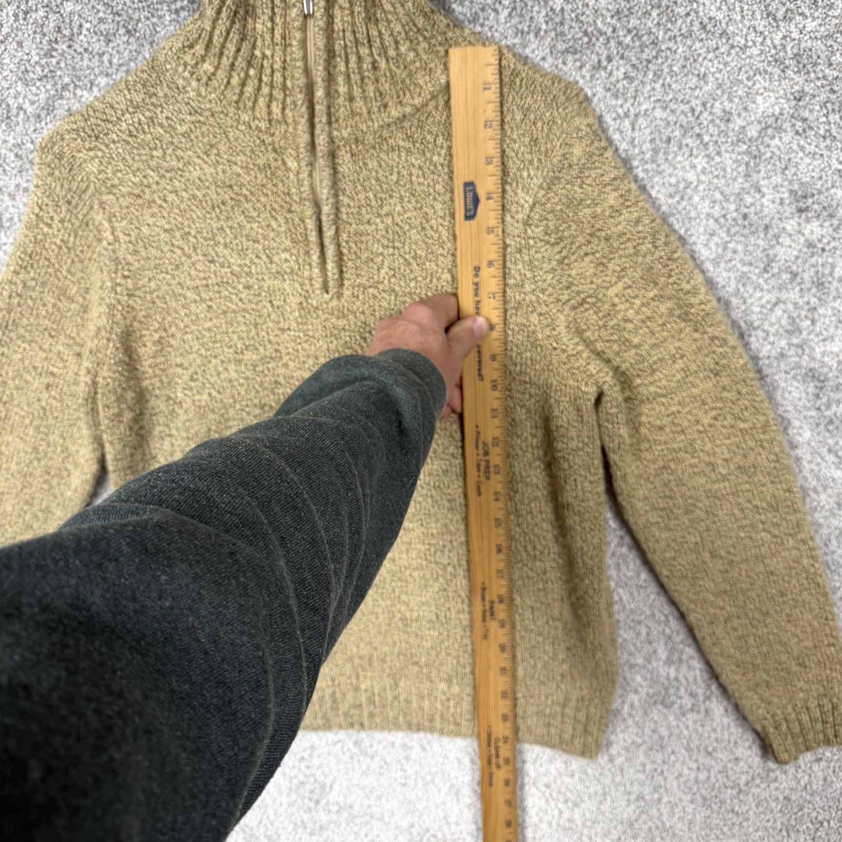 Lee Lee Sweater Mens M Brown 1/4 Zip Mock Neck Knit Pullover Camel Brown Tight-Knit Light Pullover Autumn Winter Casual Travel Size US M / EU 48-50 / 2 - 2 Thumbnail