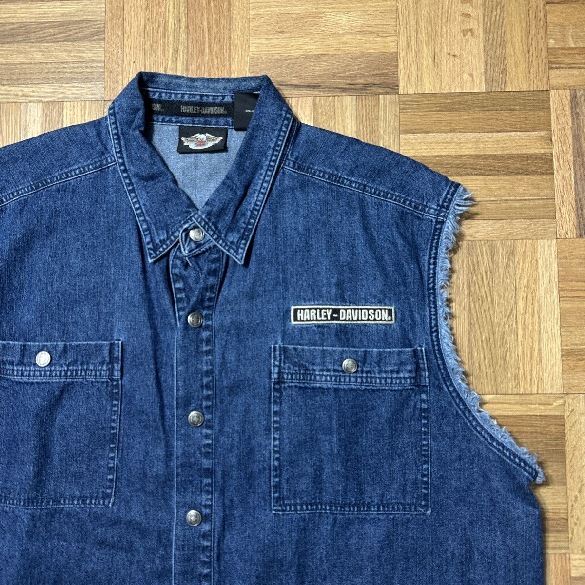 Harley Davidson Vintage Harley Davidson denim vest Size US XXL / EU 58 / 5 - 4 Thumbnail