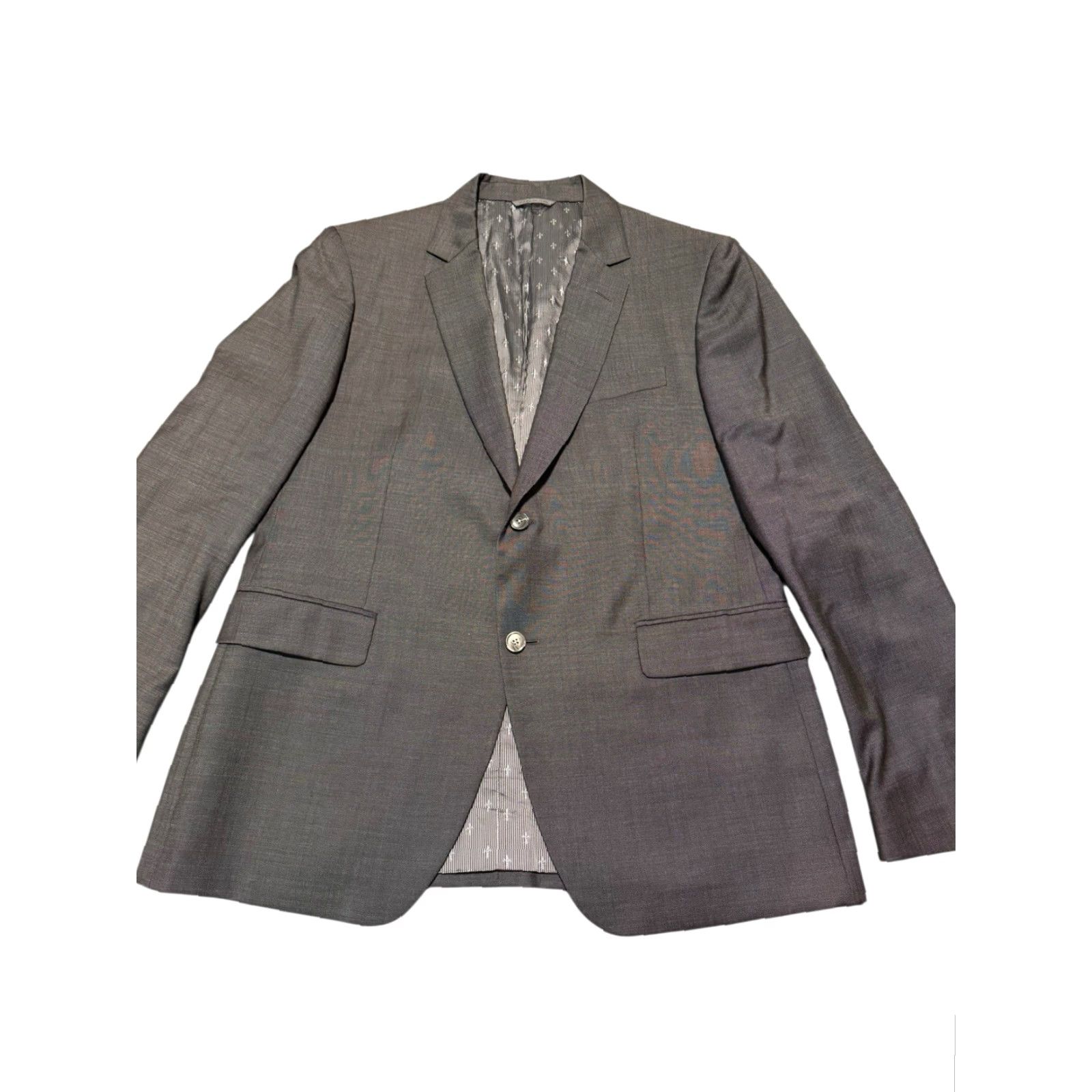 John Varvatos John Varvatos Blazer Gray 100% Virgin Wool Suit Jacket US44R Italy Mens Size 44R - 2 Thumbnail