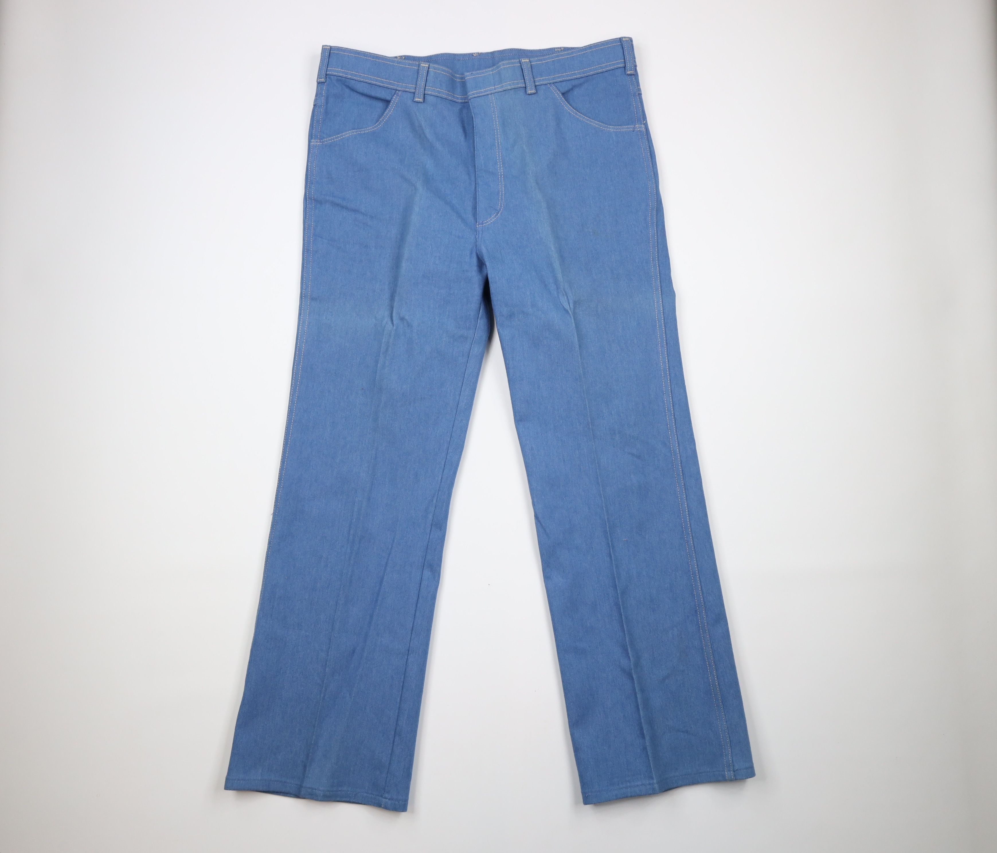 image of Vintage 70's Streetwear Wide Leg Bell Bottoms Jeans Blue Usa, Men's (Size 38)