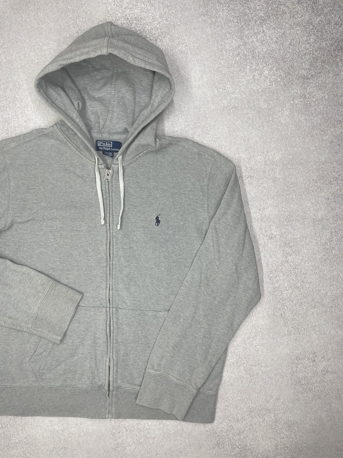 Polo Ralph Lauren Vintage Polo Ralph Lauren Zip Hoodie Grey Y2K Rugby Size L Size US L / EU 52-54 / 3 - 3 Thumbnail