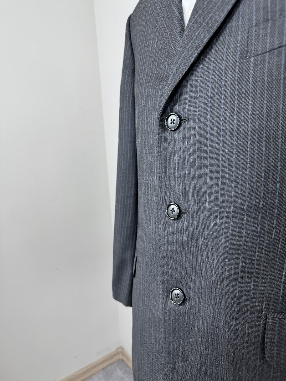 Ermenegildo Zegna Ermenegildo Zegna Su Misura Men’s Gray Striped Wool Blazer Size 38R - 5 Thumbnail