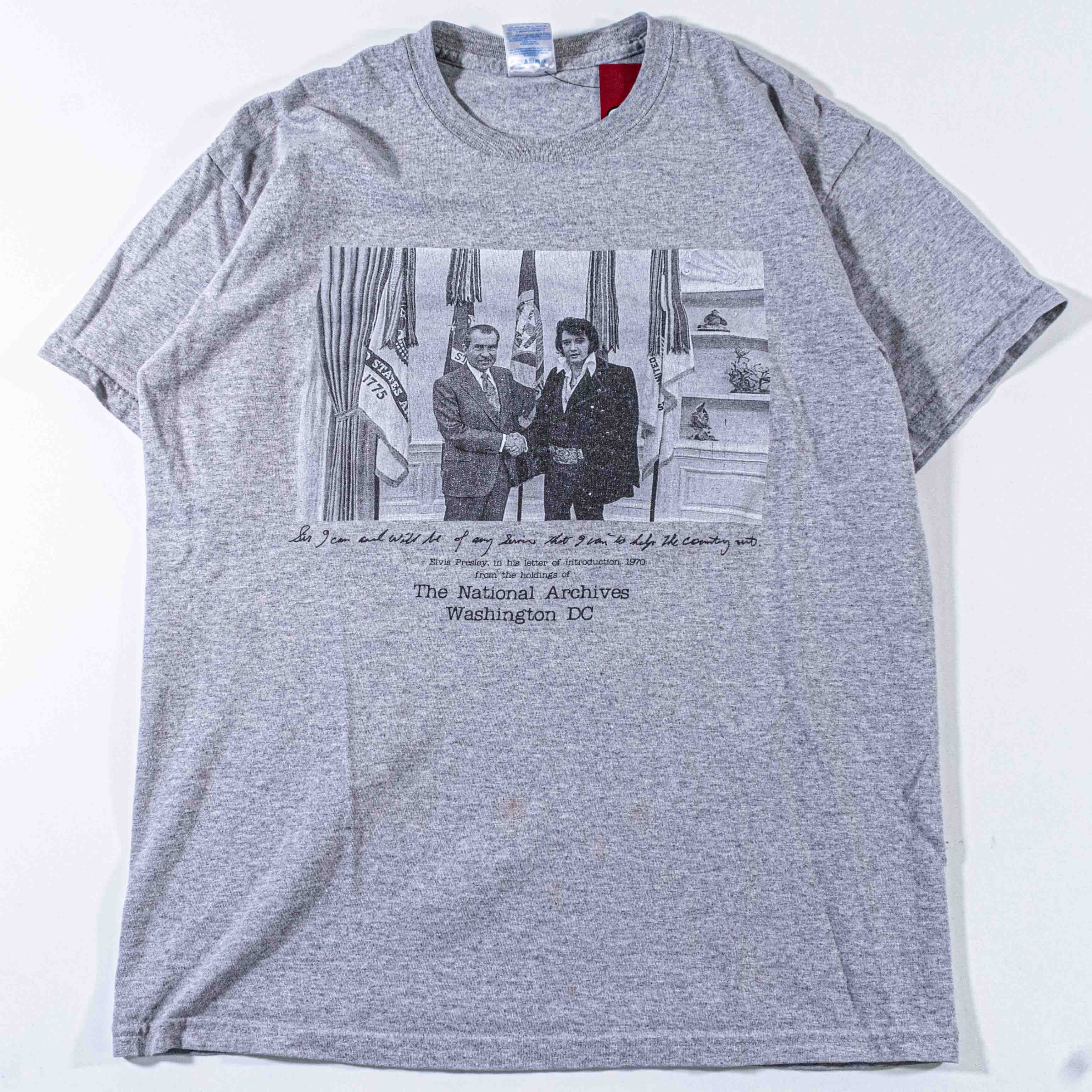 Vintage Richard Nixon Elvis Presley T-Shirt National Archive Photo Size US M / EU 48-50 / 2 - 1 Thumbnail