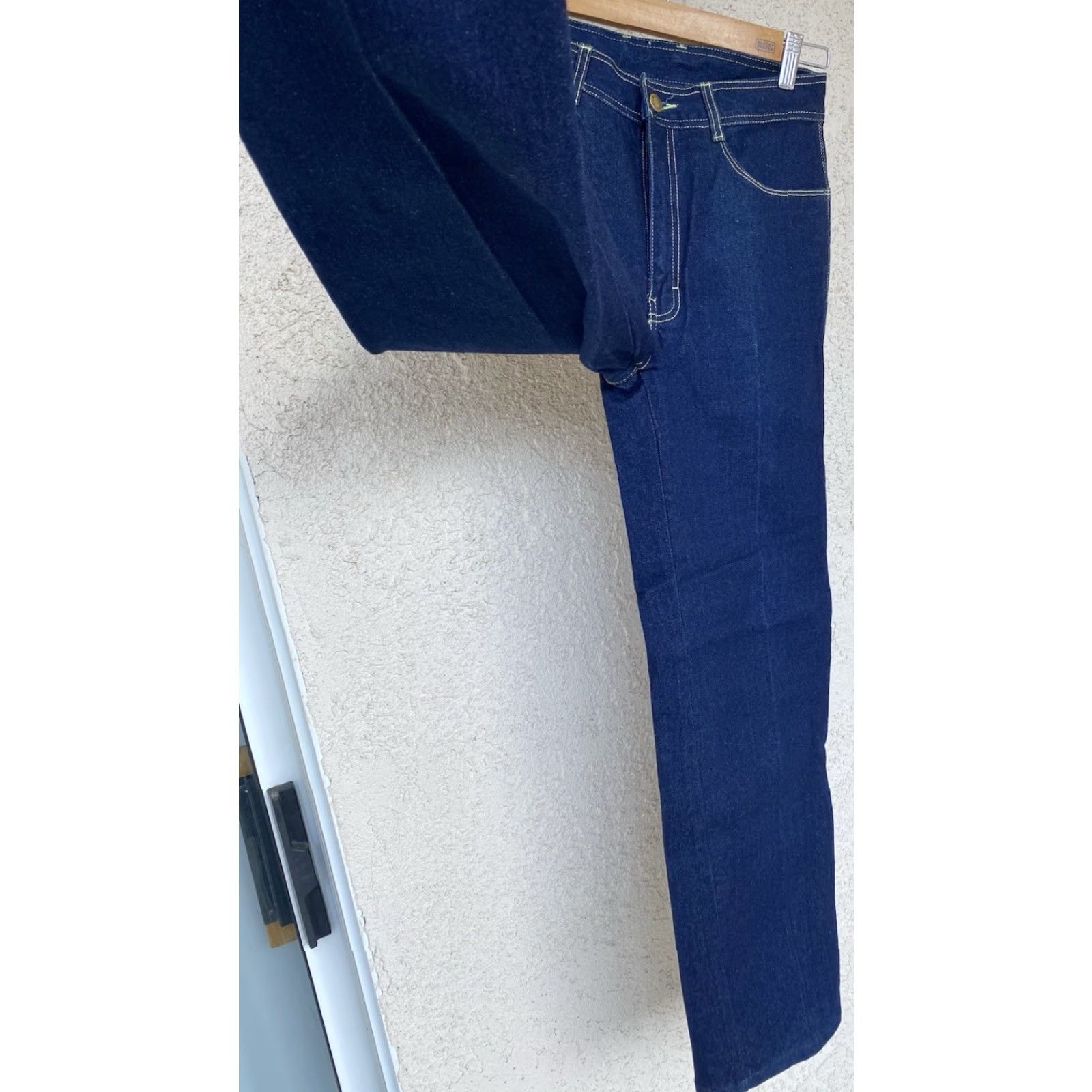 Vintage Vtg Alessio Jeans Womens 5-Pocket Denim Embroidered Western 100% Cotton 29 Inseam 29.5 Rise High Waist 31" 70s 80s Dated Deadstock Jeans Size 29" - 6 Thumbnail