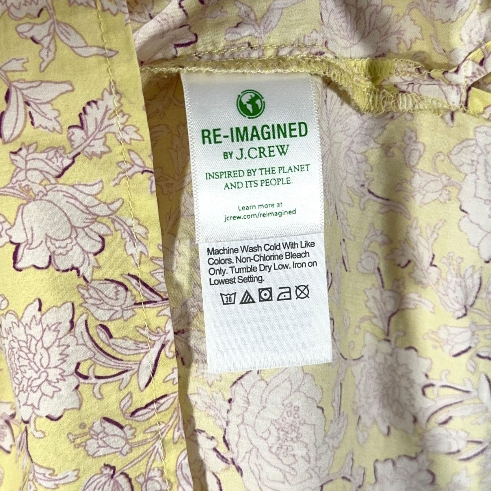 J.Crew J.CREW Blouse Women's Medium Sleeveless Floral Ruffle Neck Yellow Cotton Top Size M / US 6-8 / IT 42-44 - 5 Thumbnail
