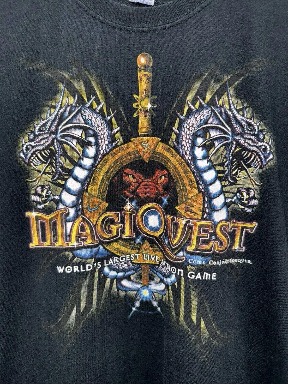 Designer Vintage MagiQuest Magic RPG Game Promo Wizard Black Shirt XL Size US XL / EU 56 / 4 - 2 Thumbnail