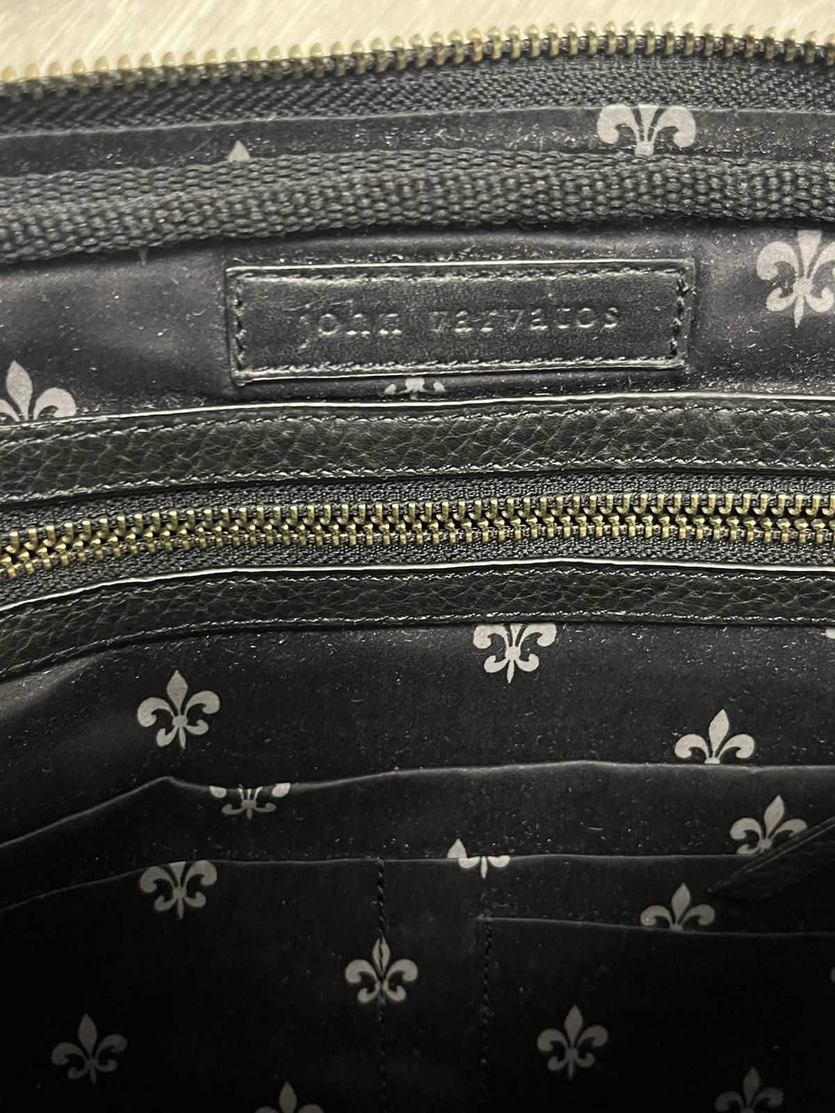 John Varvatos Leather Whipstitched Pouch Size ONE SIZE - 7 Thumbnail