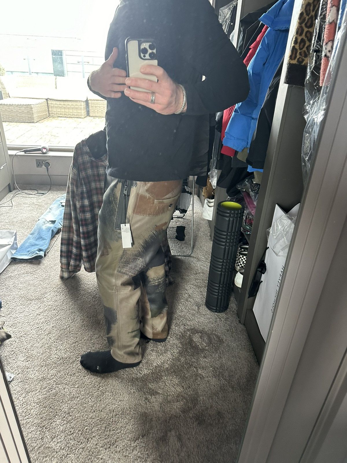 Diesel 🤑🤑🤑 Diesel leather camo sweatpants joggers small jeans pants Size US 30 / EU 46 - 3 Thumbnail