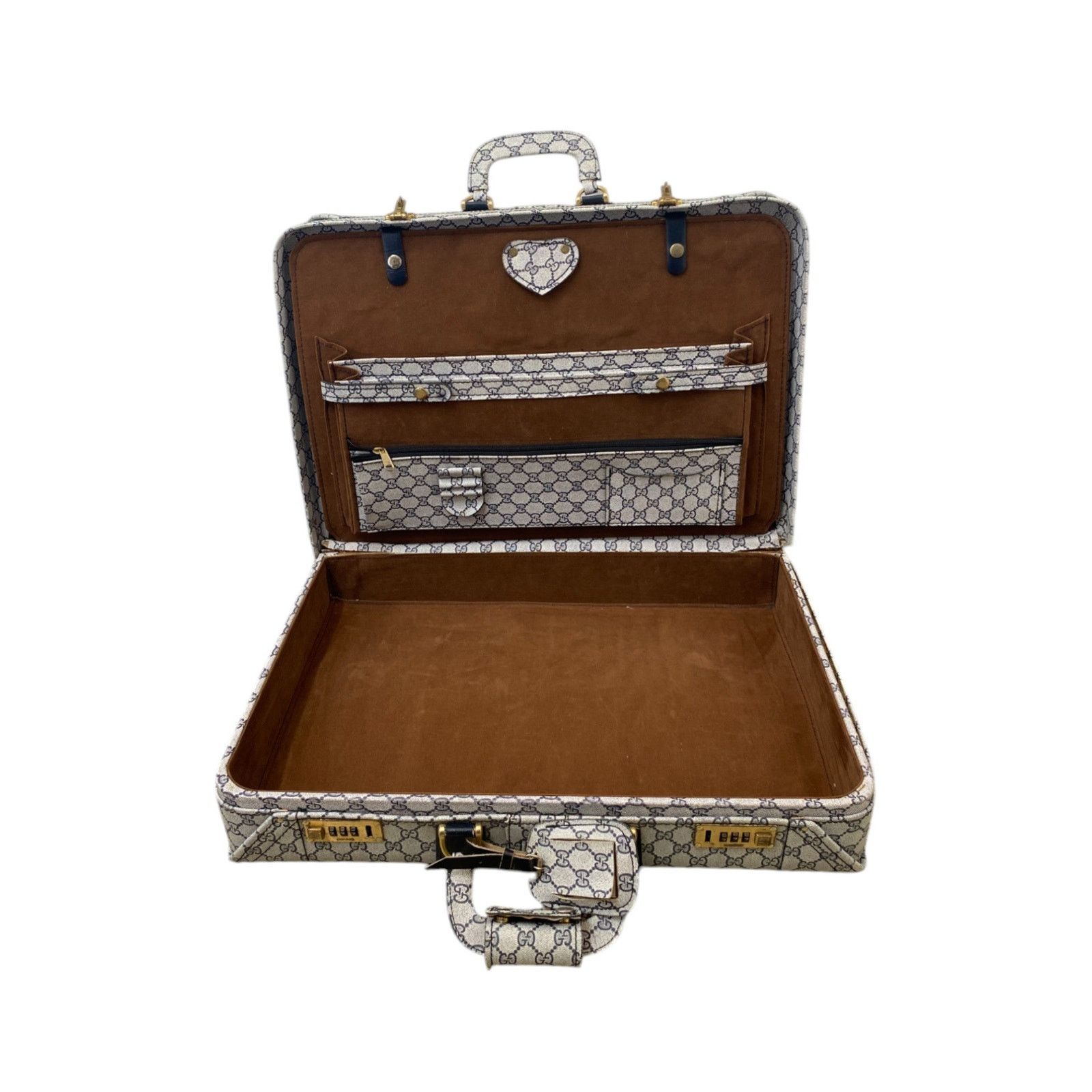 Gucci 1970s Monogram Webstripe Gray Suitcase Size ONE SIZE - 7 Thumbnail