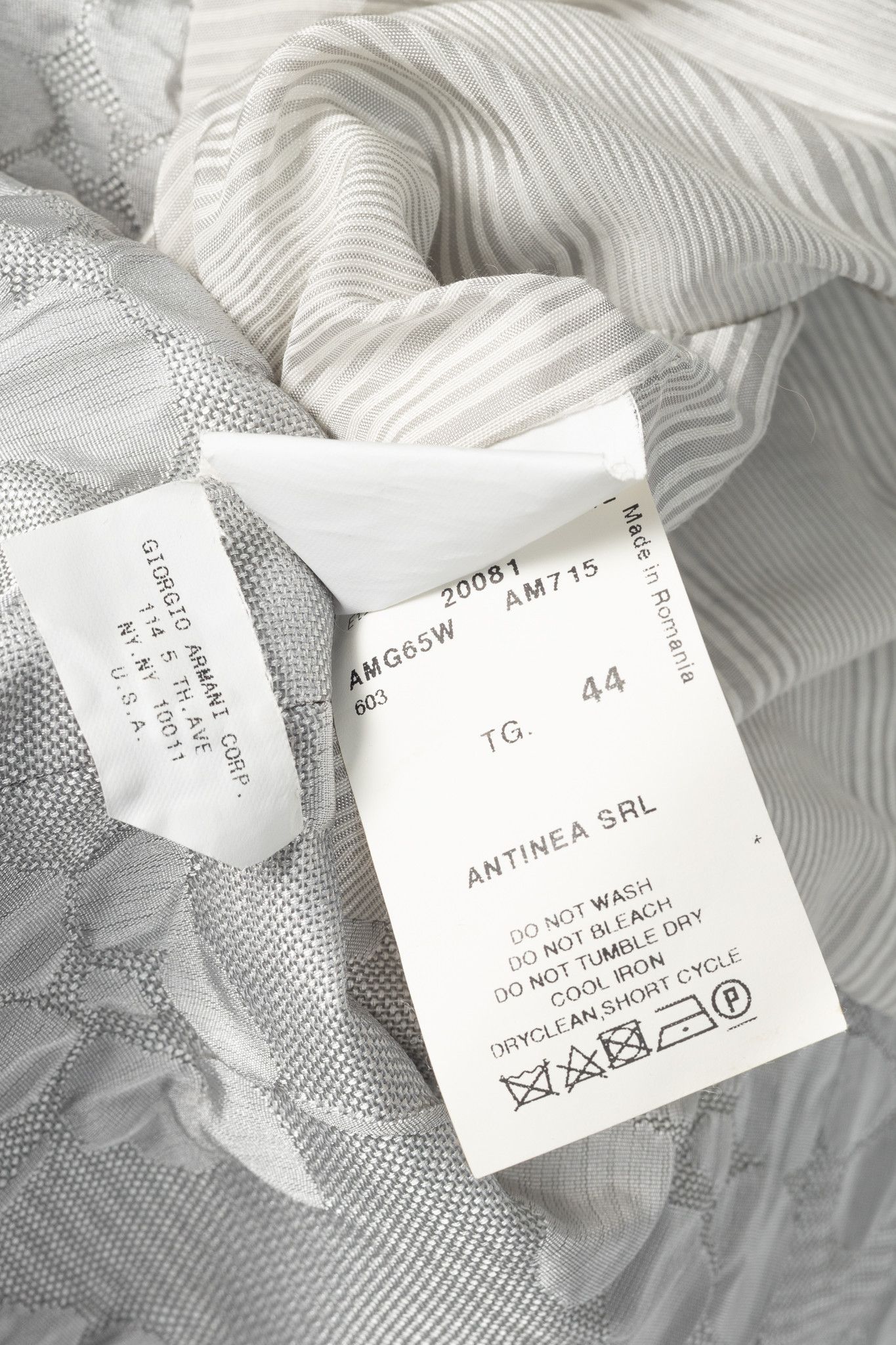 Armani Collezioni Armani Collezioni Silver Floral-Jacquard Peplum Jacket Size M / US 6-8 / IT 42-44 - 8 Thumbnail