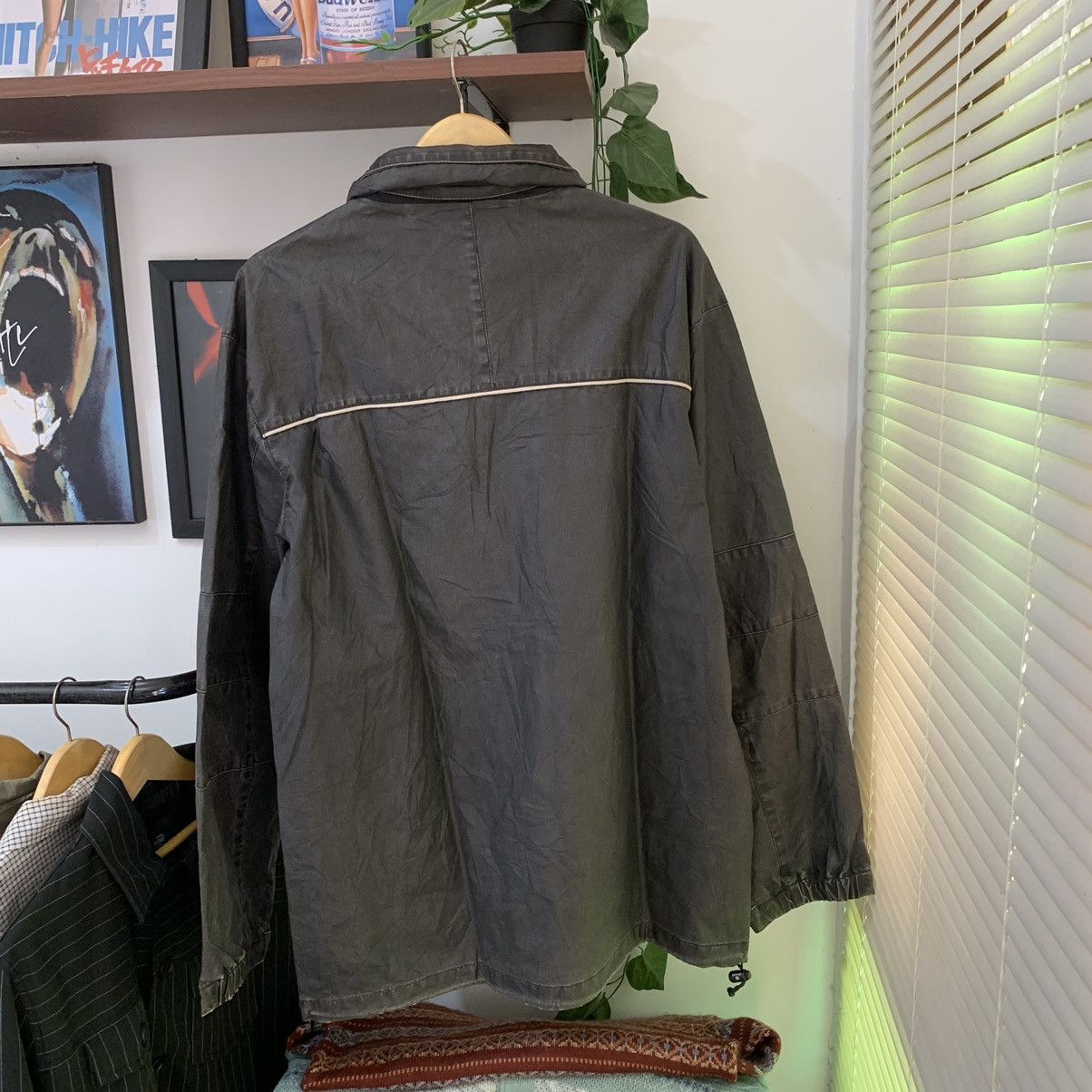 Airwalk × Japanese Brand Vintage 90s airwalk windbreaker work jacket hidden hoodie Size US XL / EU 56 / 4 - 3 Thumbnail