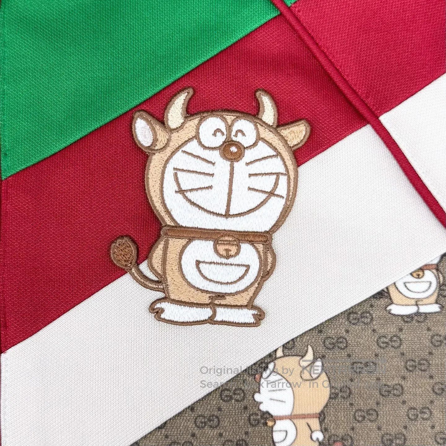 Gucci Guicci Doraemon Double G Full Logo Striped Red and Green T Size US S / EU 44-46 / 1 - 4 Thumbnail