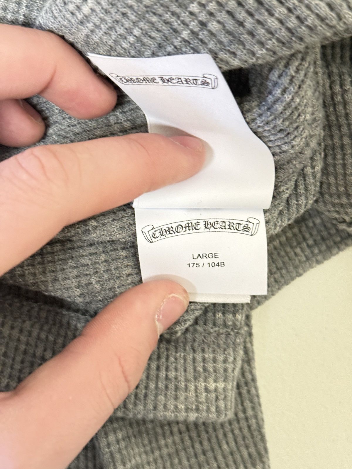 Chrome Hearts Chrome Hearts wool thermal henley gray with silver buttons Size US L / EU 52-54 / 3 - 16 Thumbnail