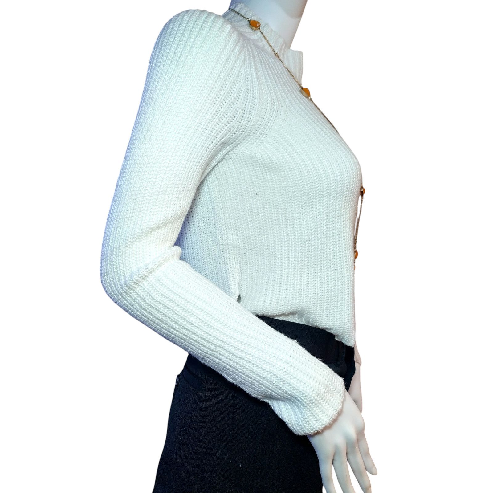 American Apparel American Apparel Sweater Long Sleeves Rib Knit White Small Size S / US 4 / IT 40 - 4 Thumbnail