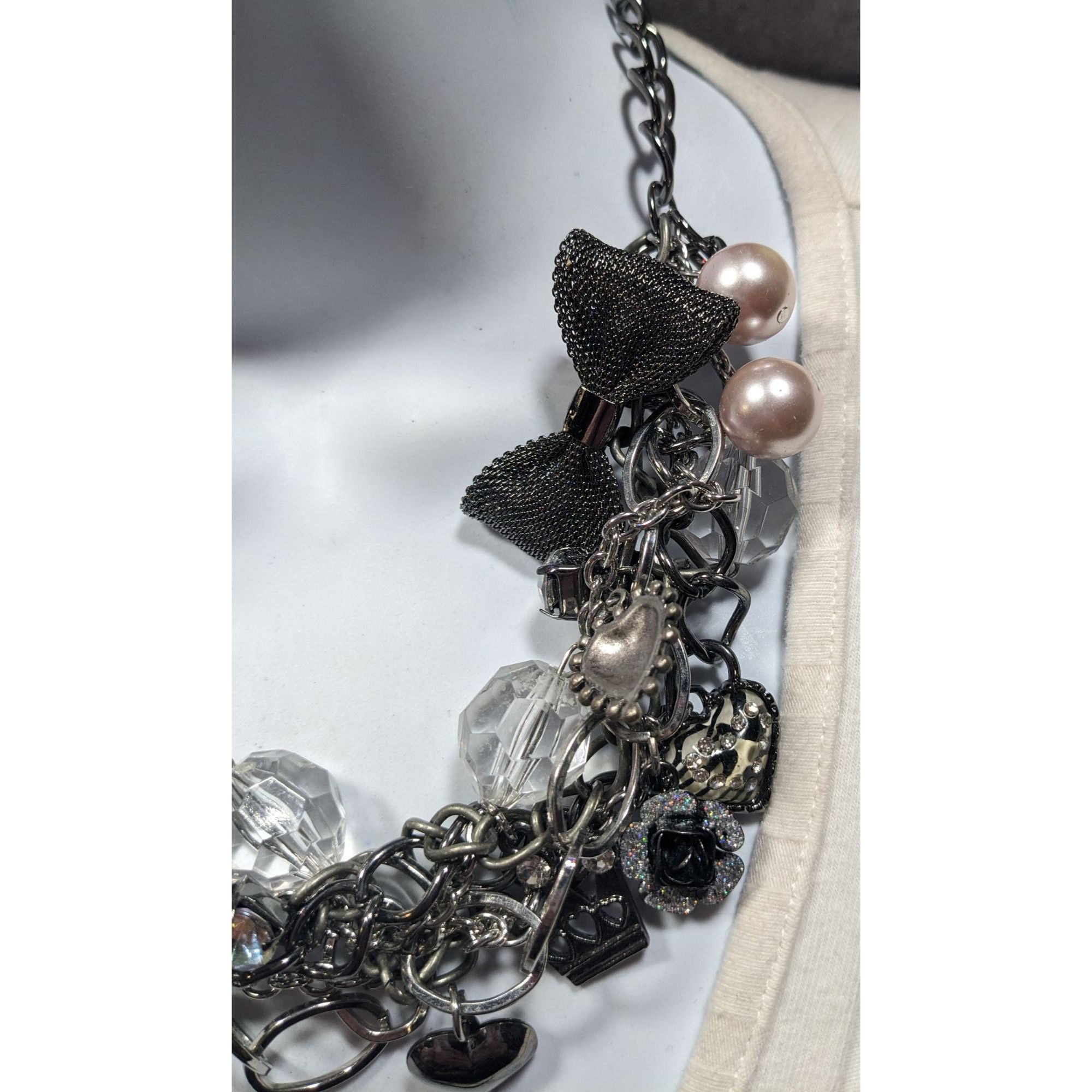Other Coquette Glam Torsade Charm Silver Tone Necklace Size ONE SIZE - 9 Thumbnail
