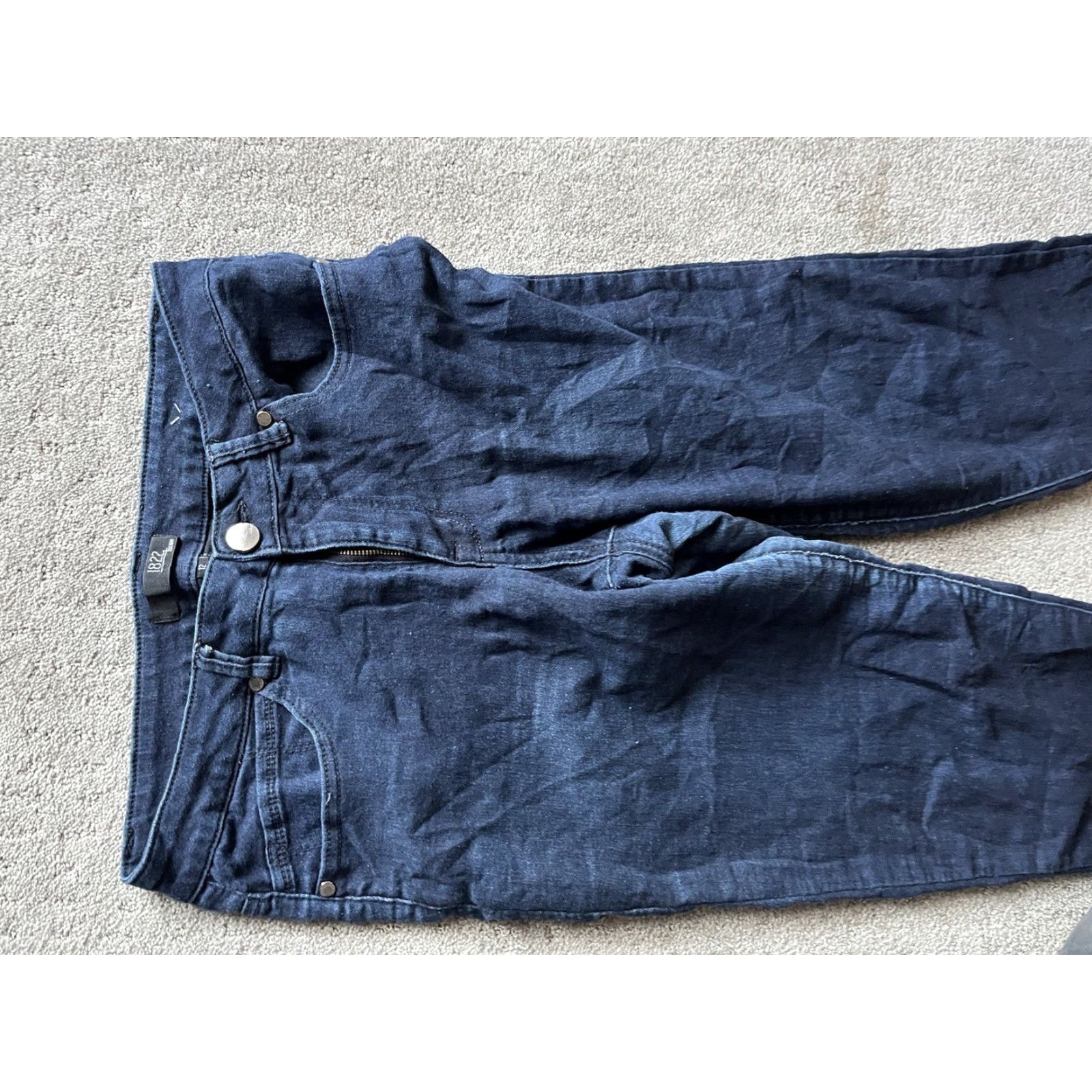 Vintage 1822 Denim Womens Size 12 Blue Skinny Ankle Crop Mid Rise Jeans with Zip Cuffs Size 34" / US 12 / IT 48 - 4 Thumbnail