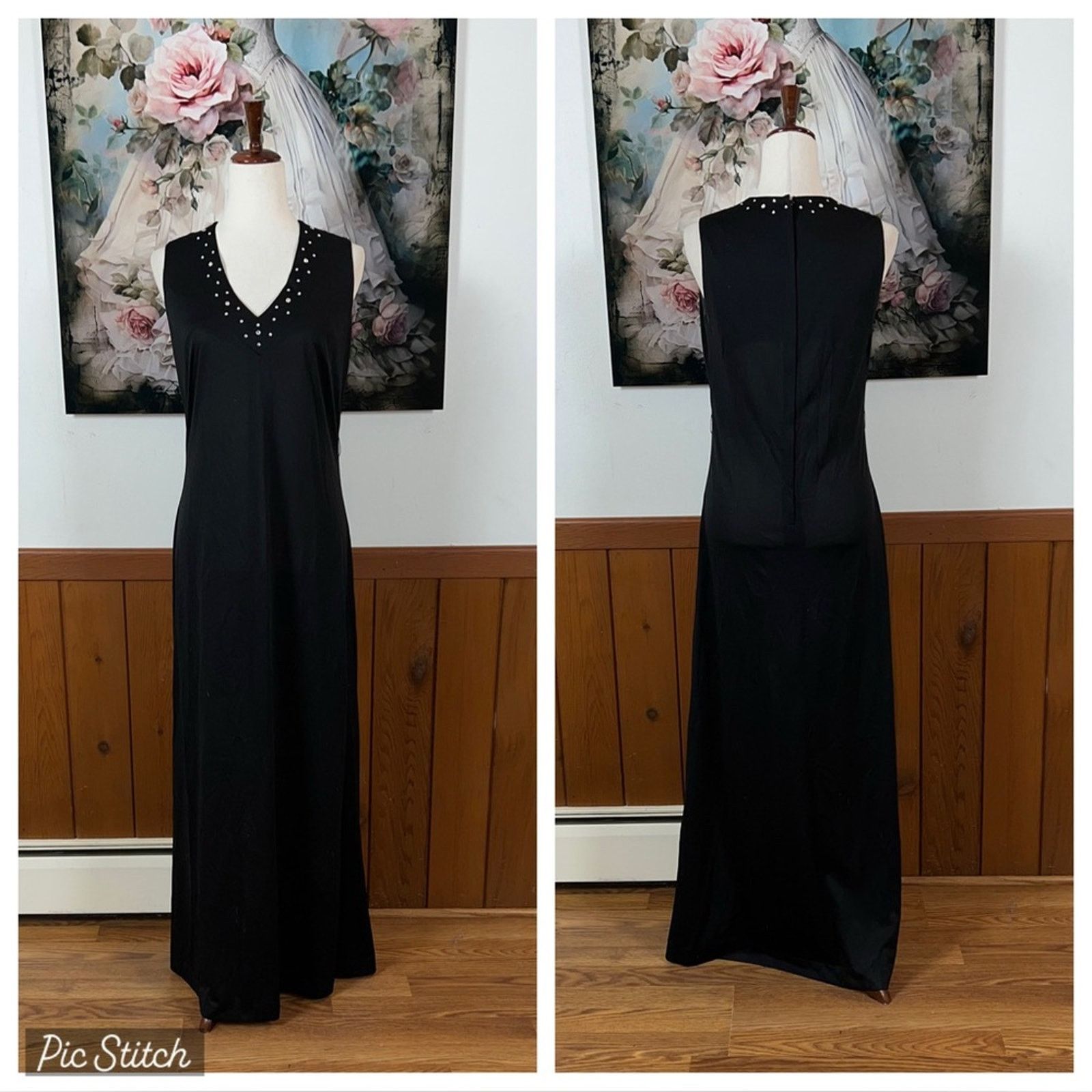 Vintage Pretty Vintage 1970s Fred Rothschild California Maxi Dress! Size L / US 10 / IT 46 - 1 Thumbnail