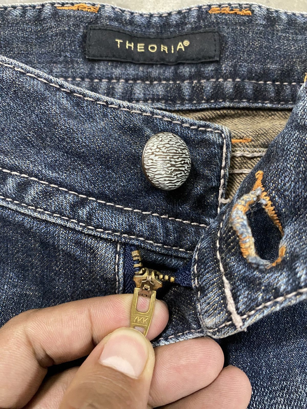 Japanese Brand Flare Jeans Mud Rusty Japan Theoria Stretch Denim @288 Size US 30 / EU 46 - 10 Thumbnail