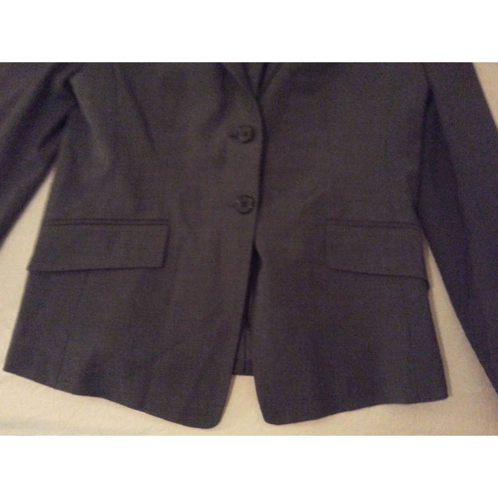 Ann Taylor Womens Ann Taylor Wool Jacket Blazer 10 Grey Gray Size L / US 10 / IT 46 - 4 Thumbnail