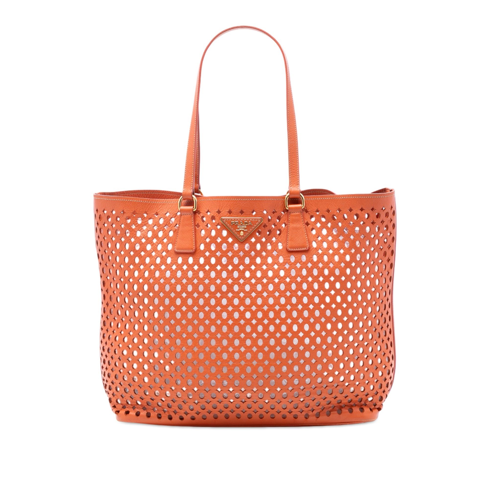 Perforated Saffiano Fori Shopping Tote