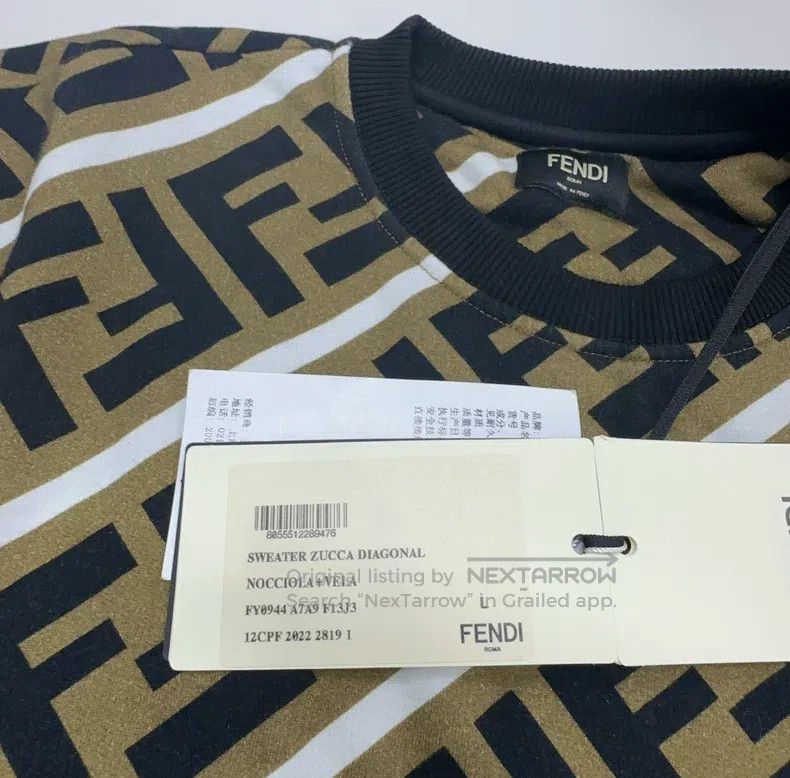 Fendi Fendi Letter print round neck long sleeve sweater - Brown Size US L / EU 52-54 / 3 - 3 Thumbnail