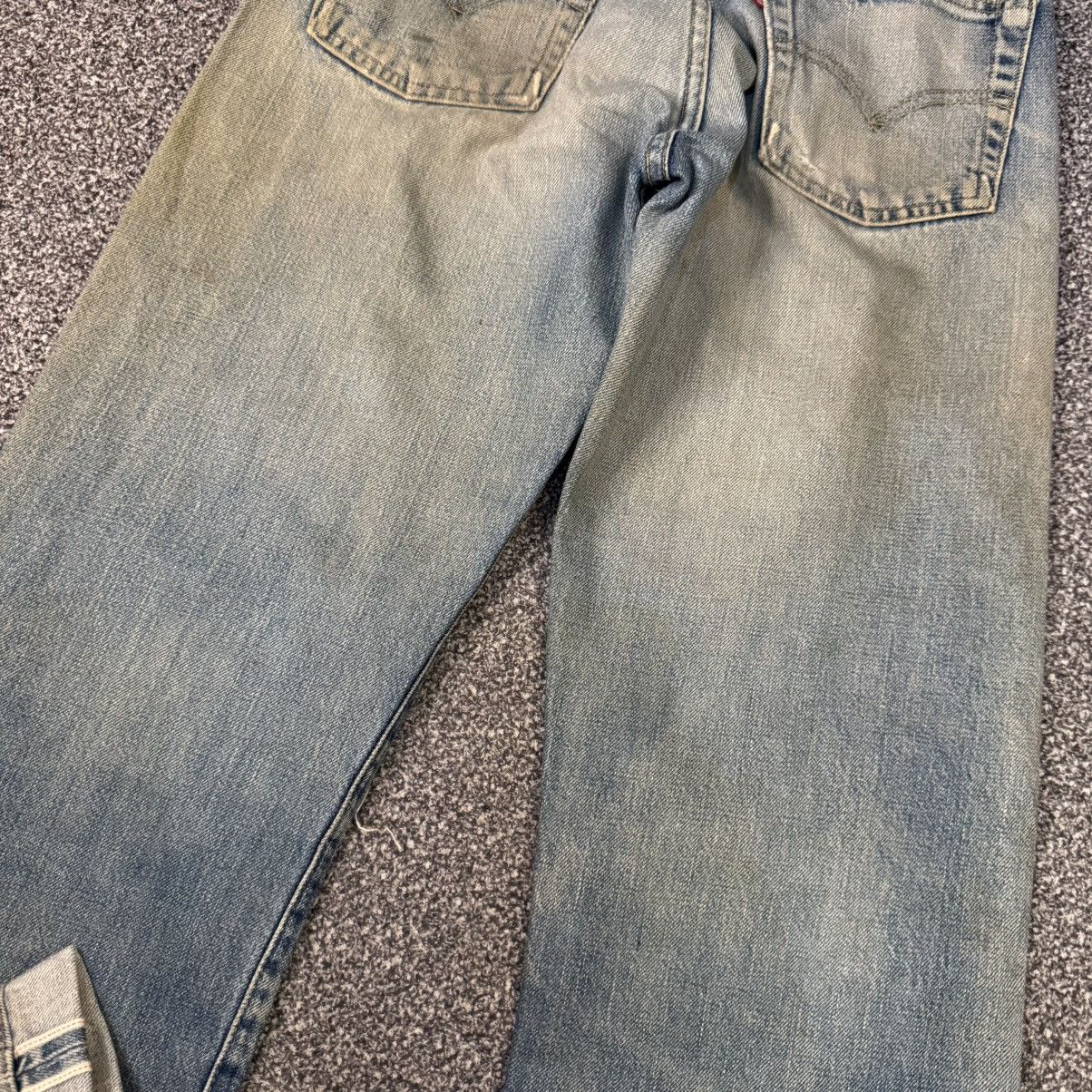 Levi's Vintage Clothing Levis E 503BXX 1992 Distressed Mud Selvedge 1970 Aging Denim Size US 30 / EU 46 - 7 Thumbnail