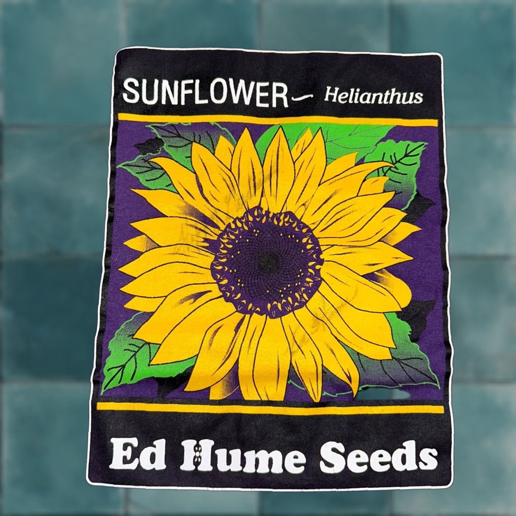 Sunflower VINTAGE Sunflower Ed Hume Seeds VTG T Shirt Helianthus Art Purple Single Stitch 90s Mens M Crew Neck Short Sleeve Graphic Print Vintage Theme 90s Size US M / EU 48-50 / 2 - 1 Thumbnail