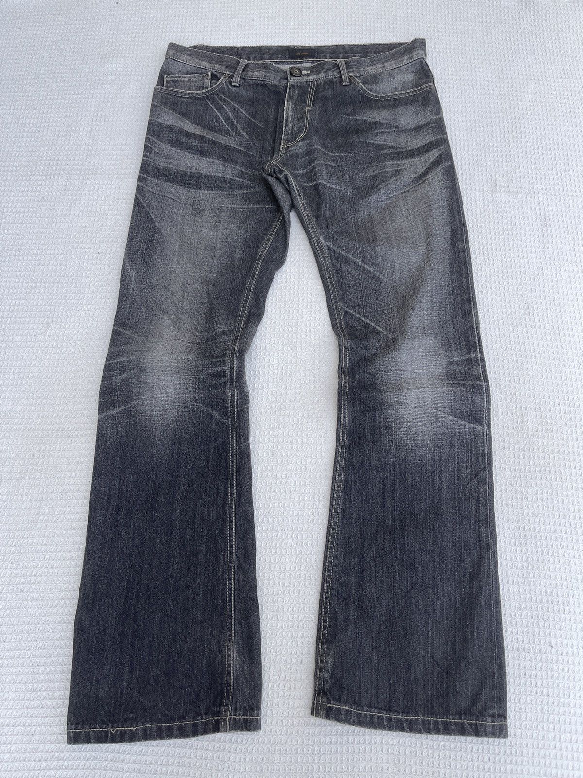 Tete Homme Last Drop🔥Flare Jeans TETE HOMME Issey Miyake Bootcut Denim Size US 35 - 2 Thumbnail