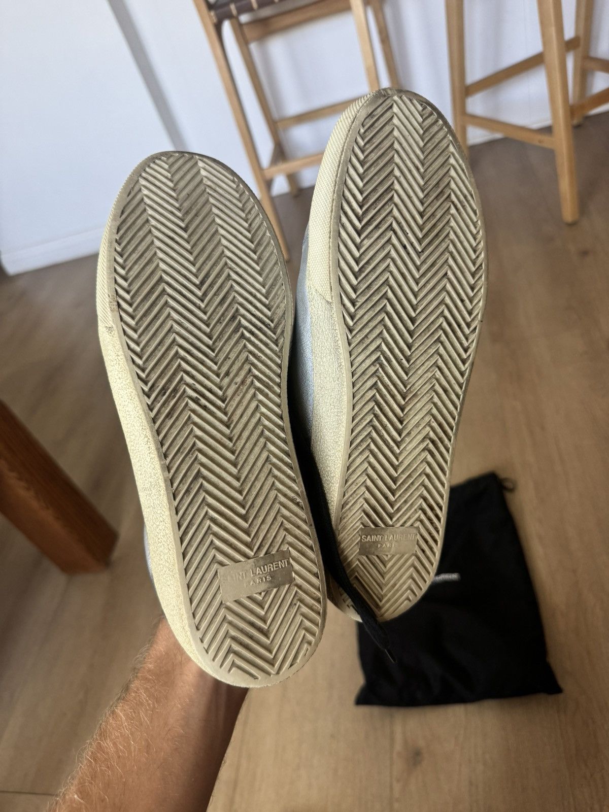 Saint Laurent Paris Court sig low silver Size US 8 / EU 41 - 5 Thumbnail