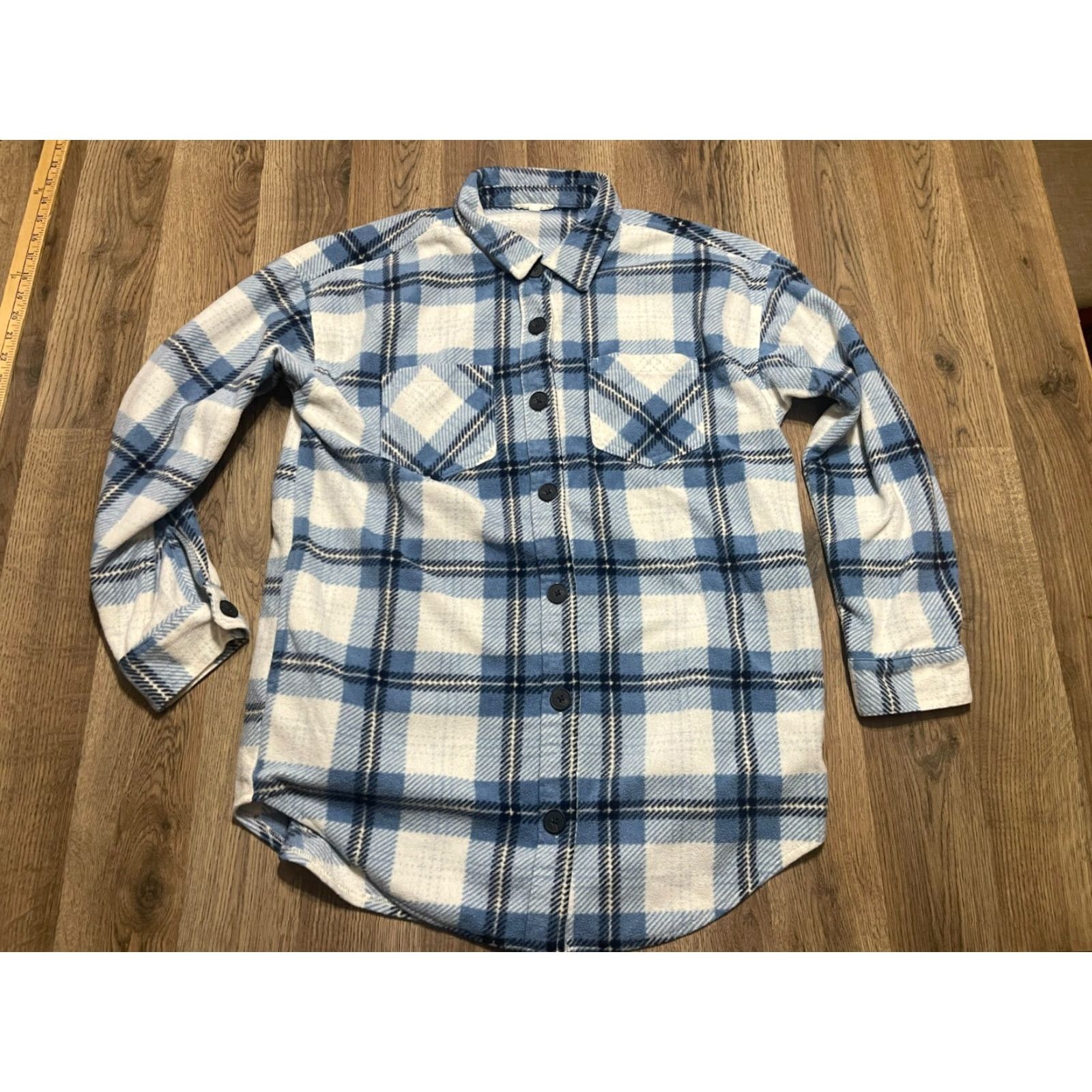 Vintage Maurices Shirt Women’s Small Blue White Plaid Button Up Long Sleeve Vintage No (adjusted) Size S / US 4 / IT 40 - 2 Thumbnail