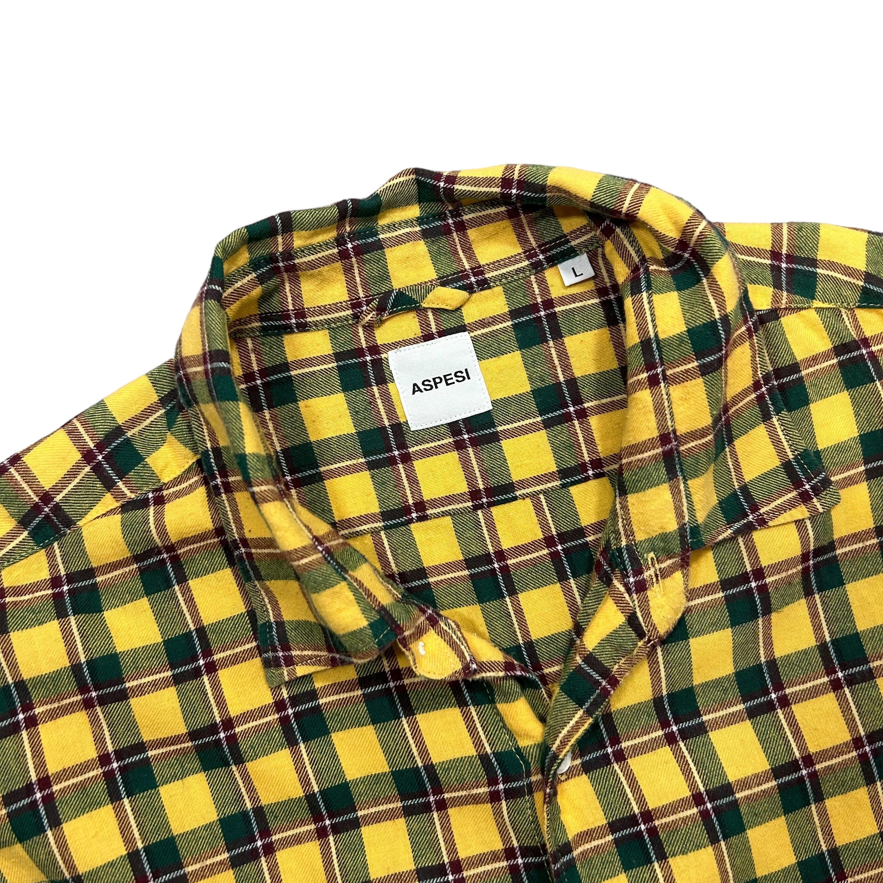 Aspesi Aspesi Yellow Flannel Shirt Lightweight L Size US L / EU 52-54 / 3 - 5 Thumbnail