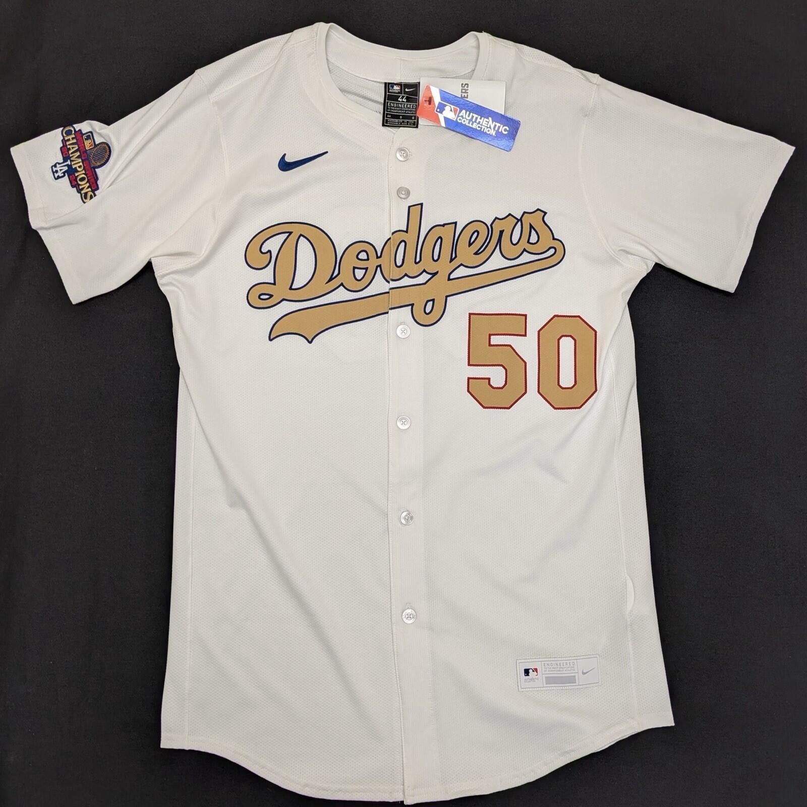 Nike Nike Mookie Betts Los Angeles Dodgers Gold Collection Jersey Size ONE SIZE - 1 Thumbnail
