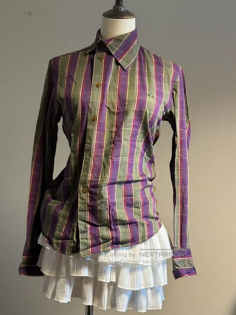 Vivienne Westwood Vivienne Westwood Purple and green color block oblique lap Size M / US 6-8 / IT 42-44 - 3 Thumbnail
