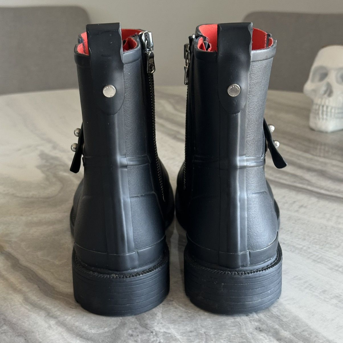 Rag & Bone rag & bone New York Moto Rain Black Rubber Boots Size US 10.5 / IT 40.5 - 9 Thumbnail