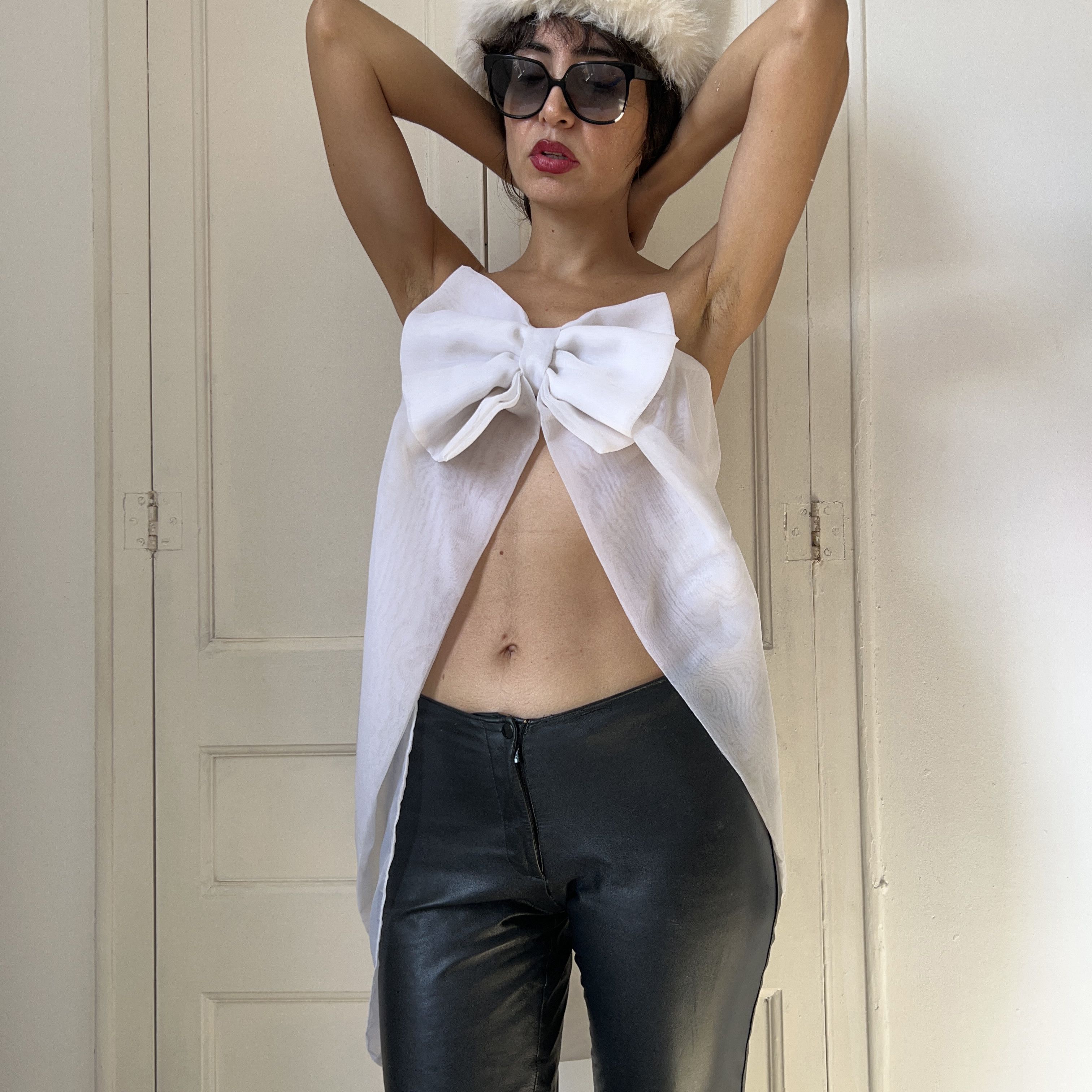 Vintage Vintage White Bow Top Size XS / US 0-2 / IT 36-38 - 7 Thumbnail