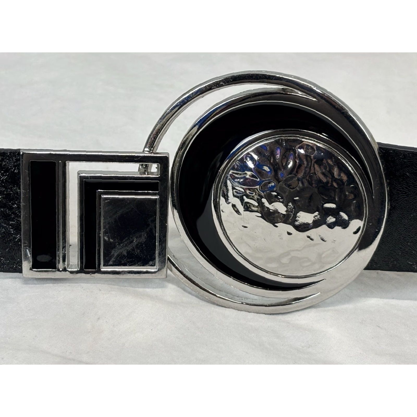 Vintage Chicos Belt Black M/L Women Adjustable Artsy Statement Buckle Belt Chicos Gift Womens Mens? Size ONE SIZE - 2 Thumbnail