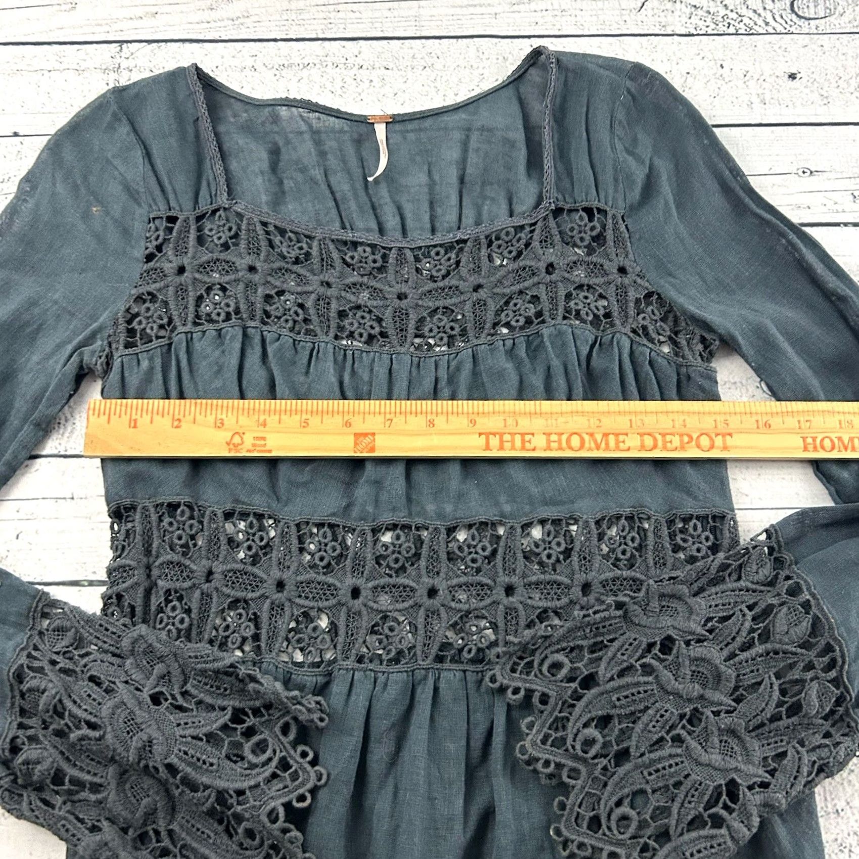 Free People Free People Dress Women Knee Length A-Line Long Sleeve Gray XS Dress Women's XS Gray Size XS / US 0-2 / IT 36-38 - 4 Thumbnail