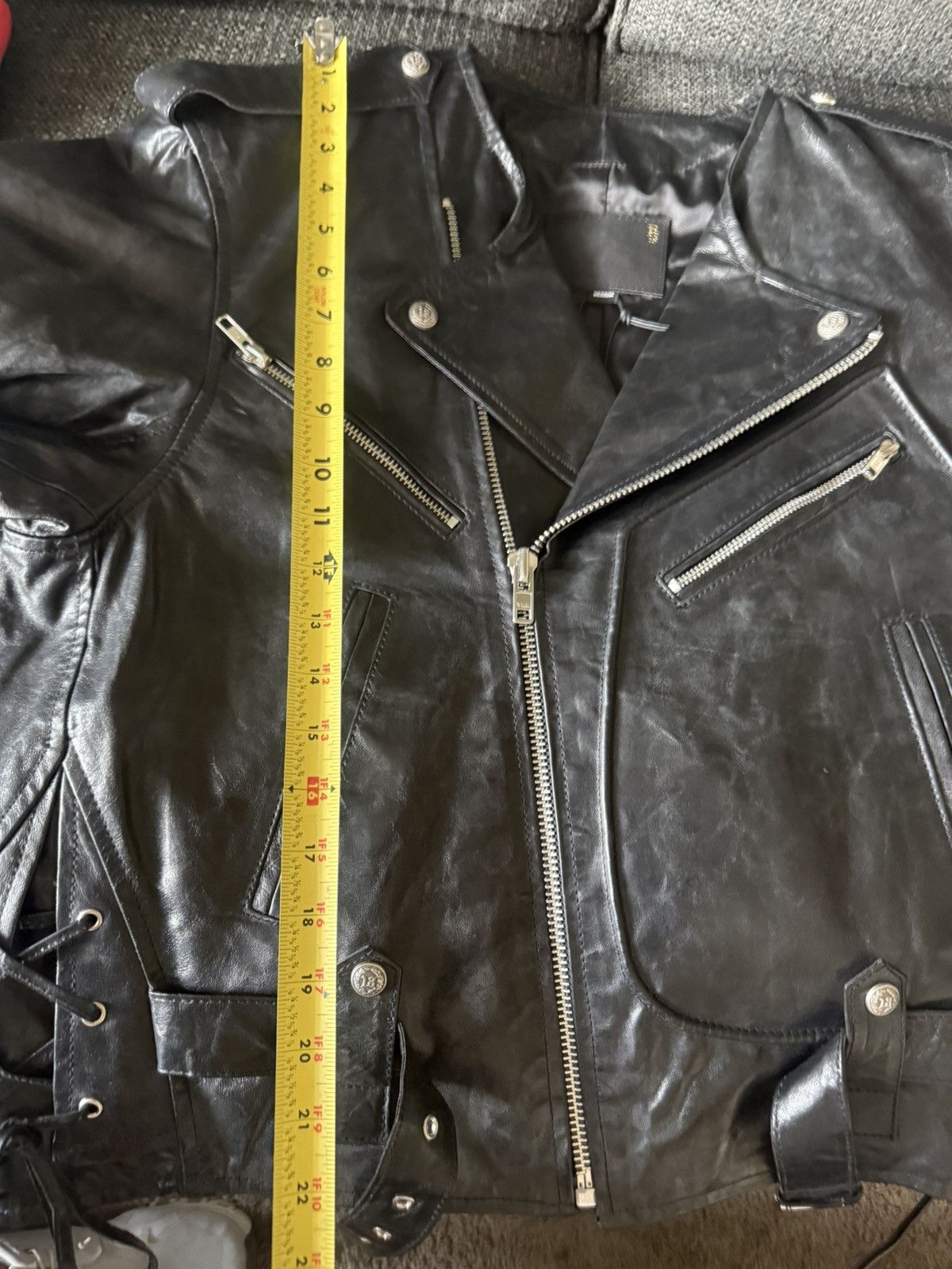 R13 R13 CREWNECK DISTRESSED LEATHER MOTO JACKET - NEW WITH TAGS Size M / US 6-8 / IT 42-44 - 19 Thumbnail