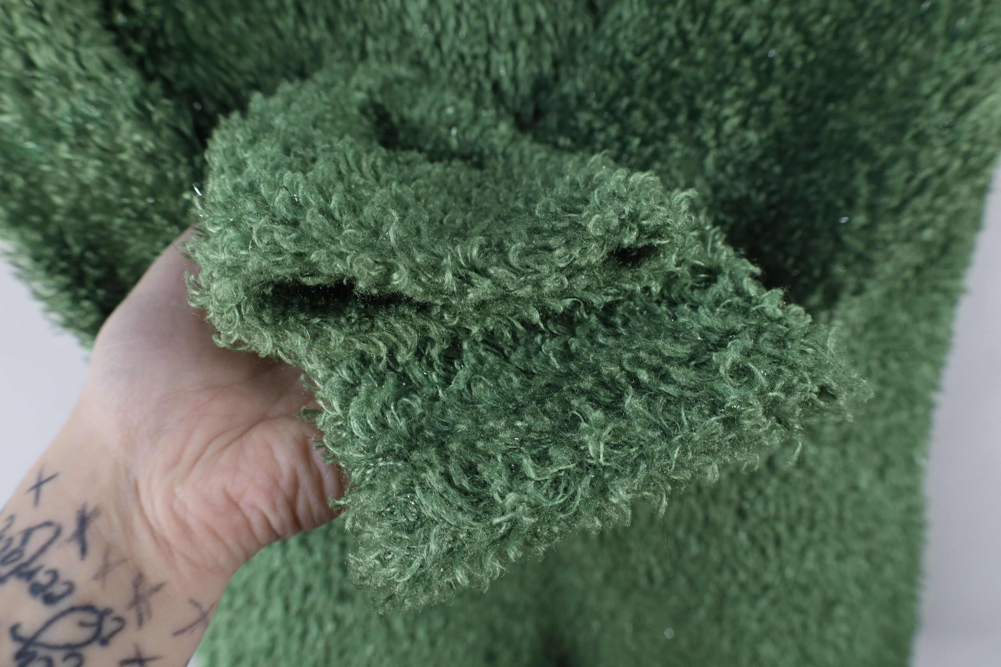 Vintage Vintage 90s Y2K Streetwear Babydoll Fuzzy Shag Sweater Green Size L / US 10 / IT 46 - 6 Thumbnail