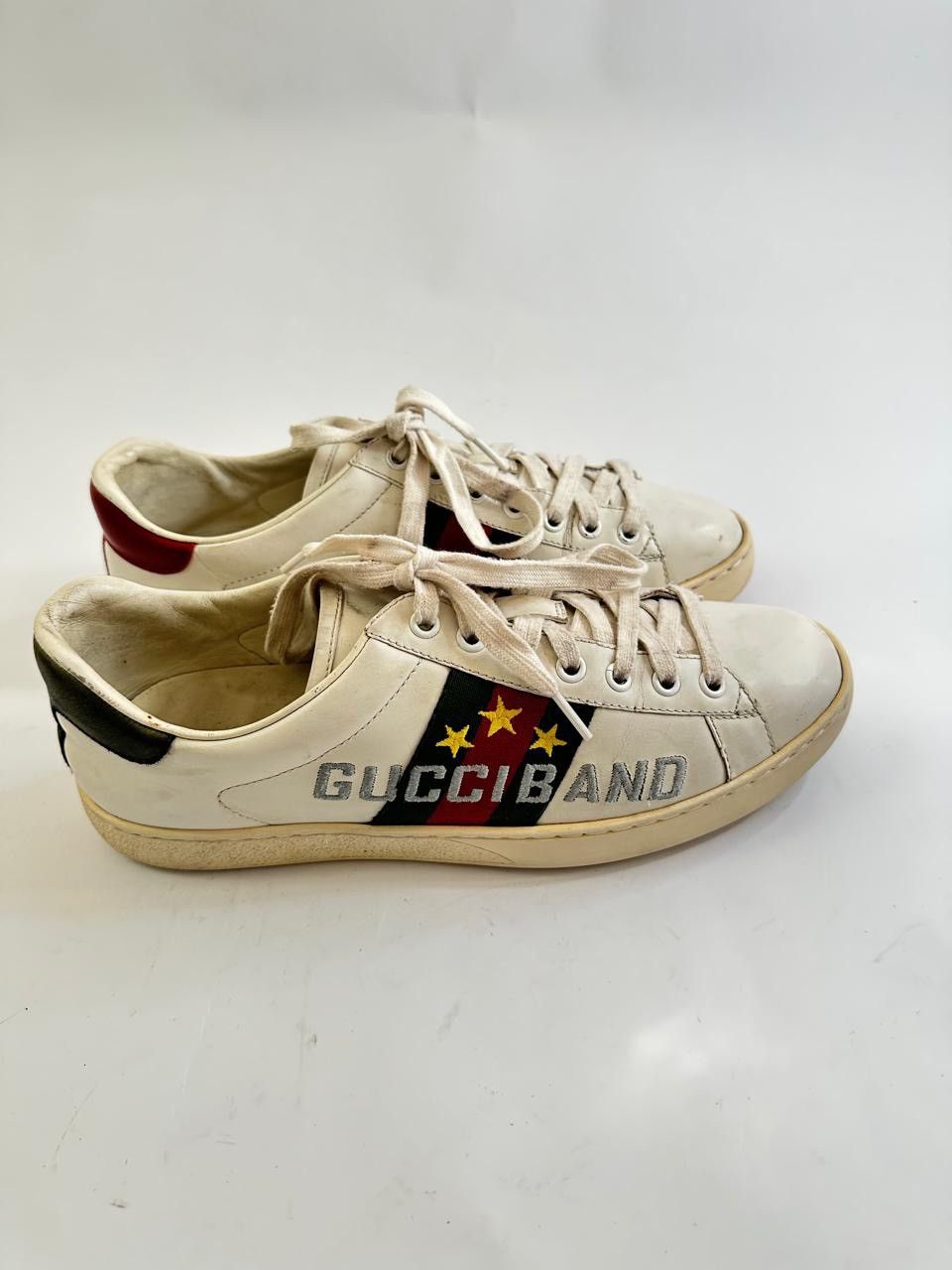 Gucci Gucci Web Ace Leather Sneakers Gucci Band Logo -White -Men’s Size US 9 / EU 42 - 1 Thumbnail